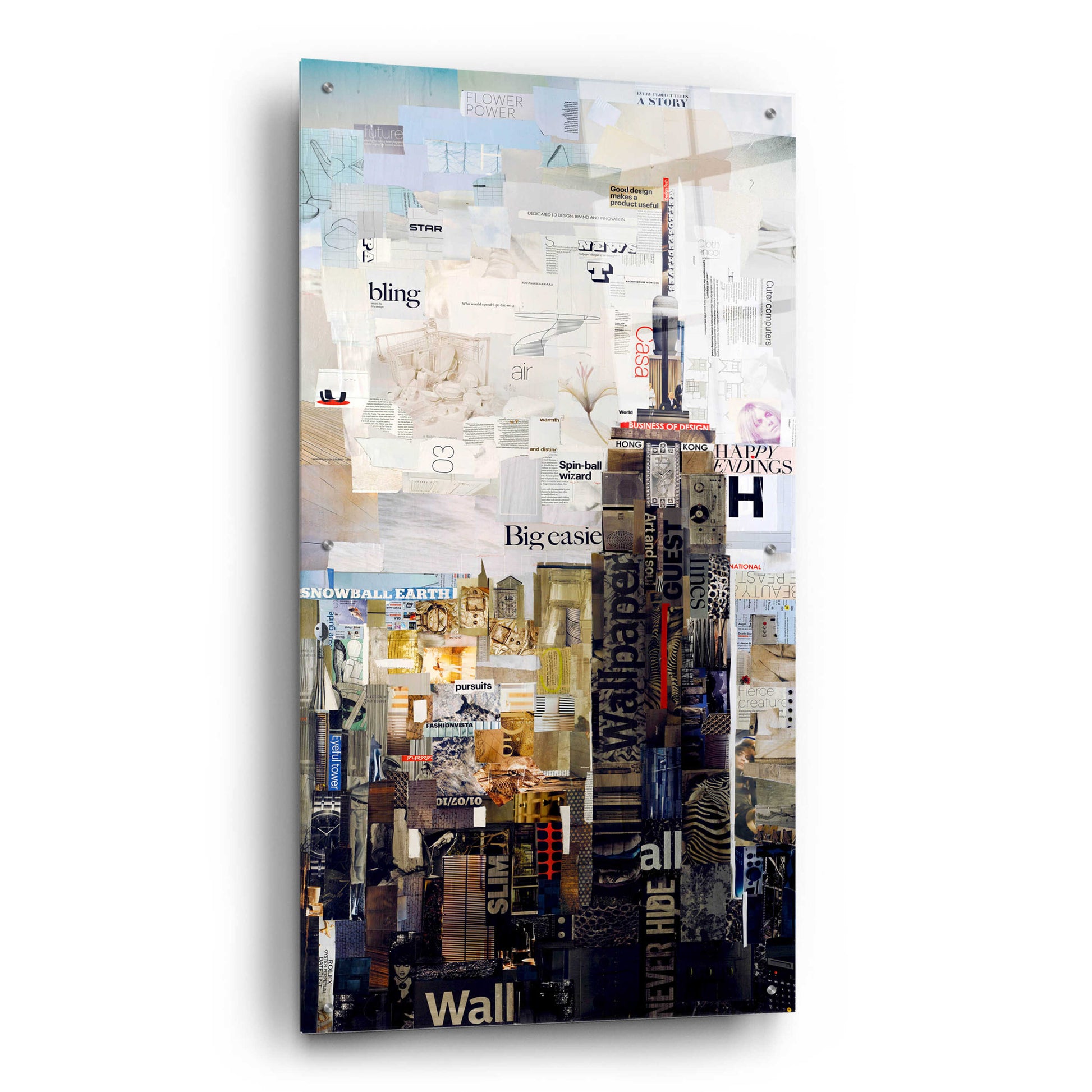 Epic Art 'Empire State' by Grey, Acrylic Glass Wall Art,24x48