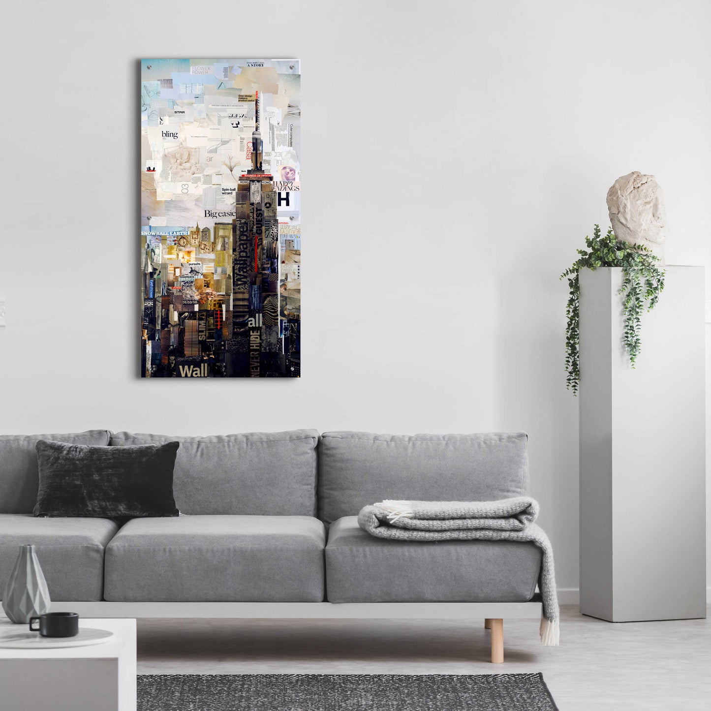 Epic Art 'Empire State' by Grey, Acrylic Glass Wall Art,24x48