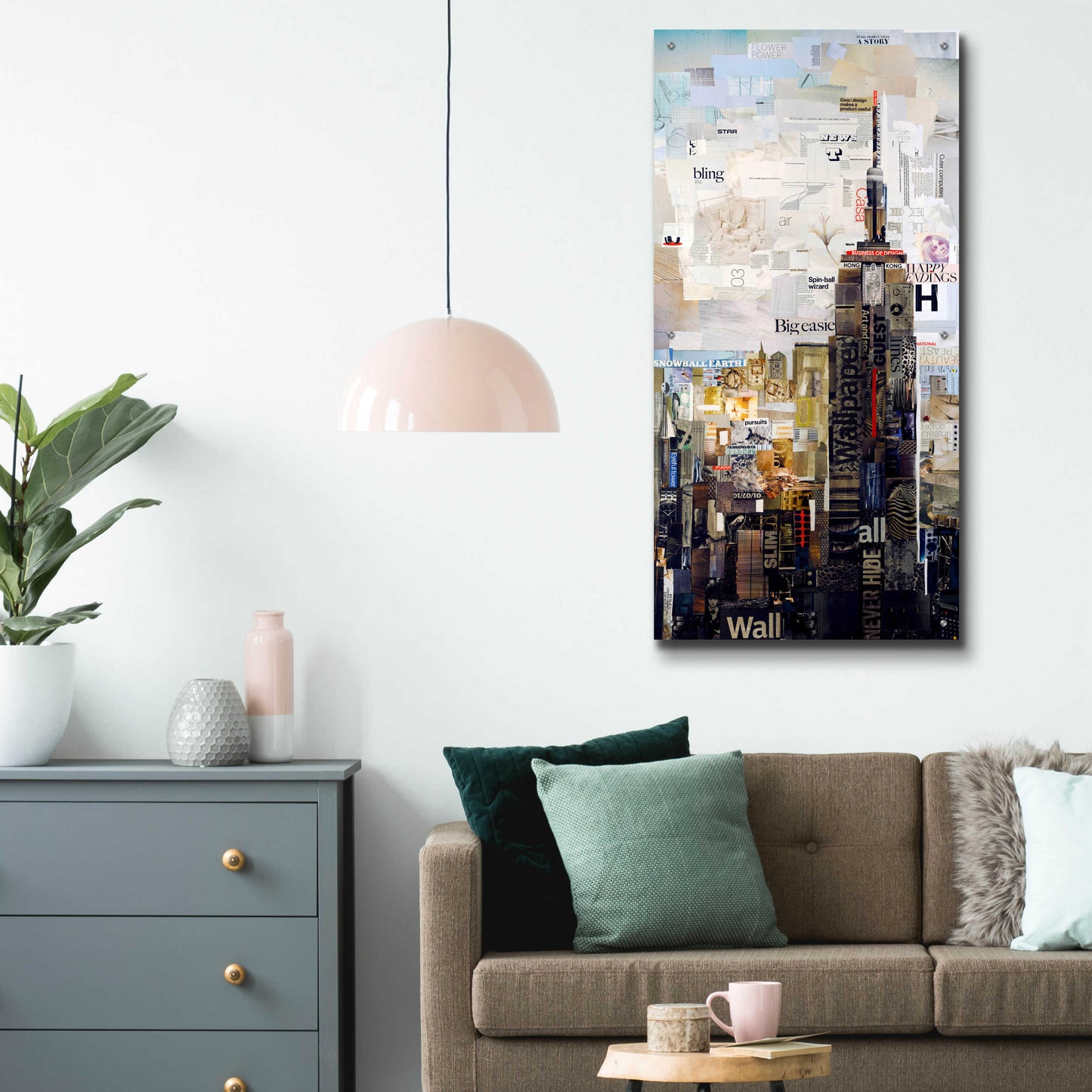 Epic Art 'Empire State' by Grey, Acrylic Glass Wall Art,24x48