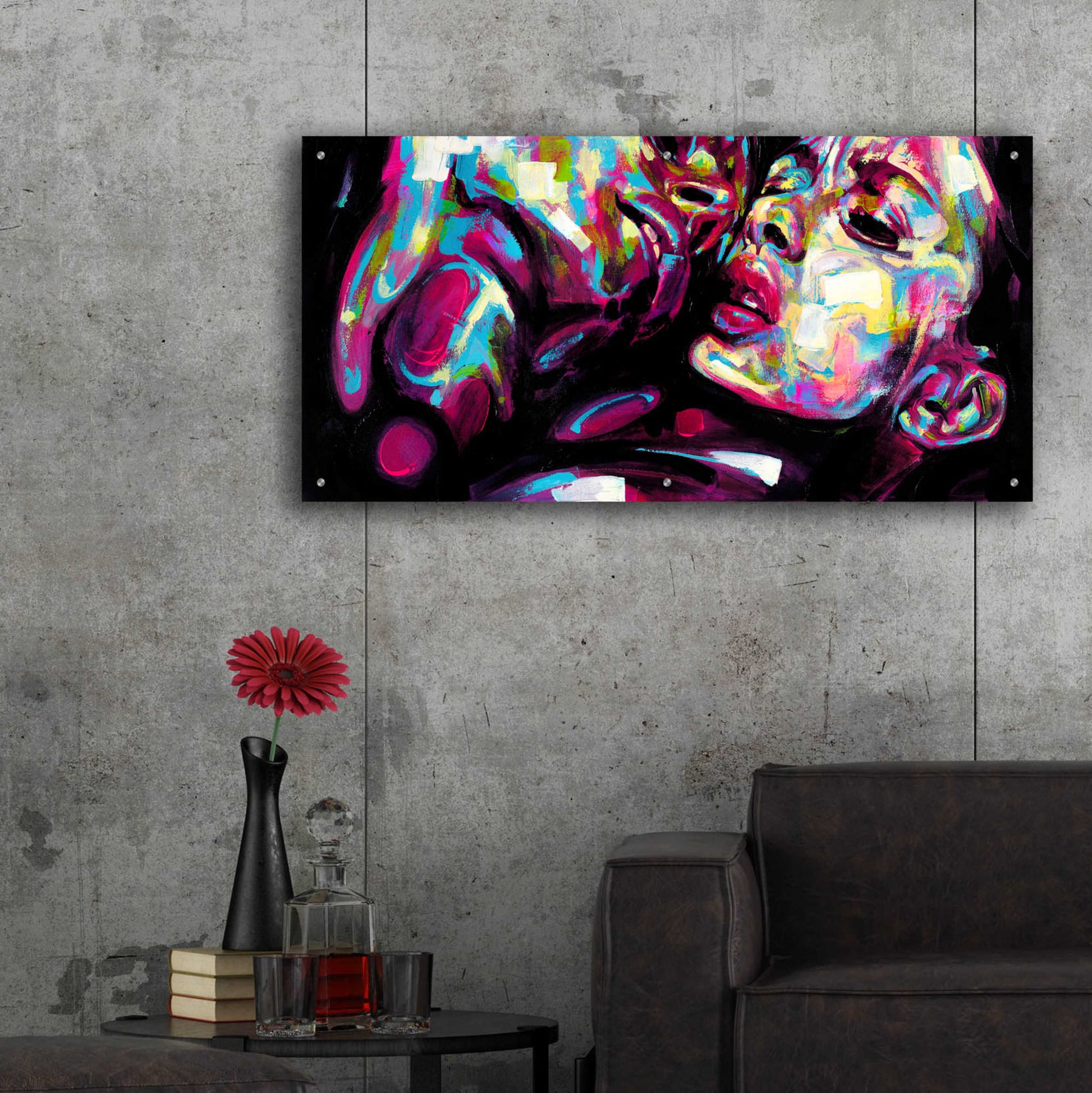 Epic Art 'Passion' by Grey, Acrylic Glass Wall Art,48x24