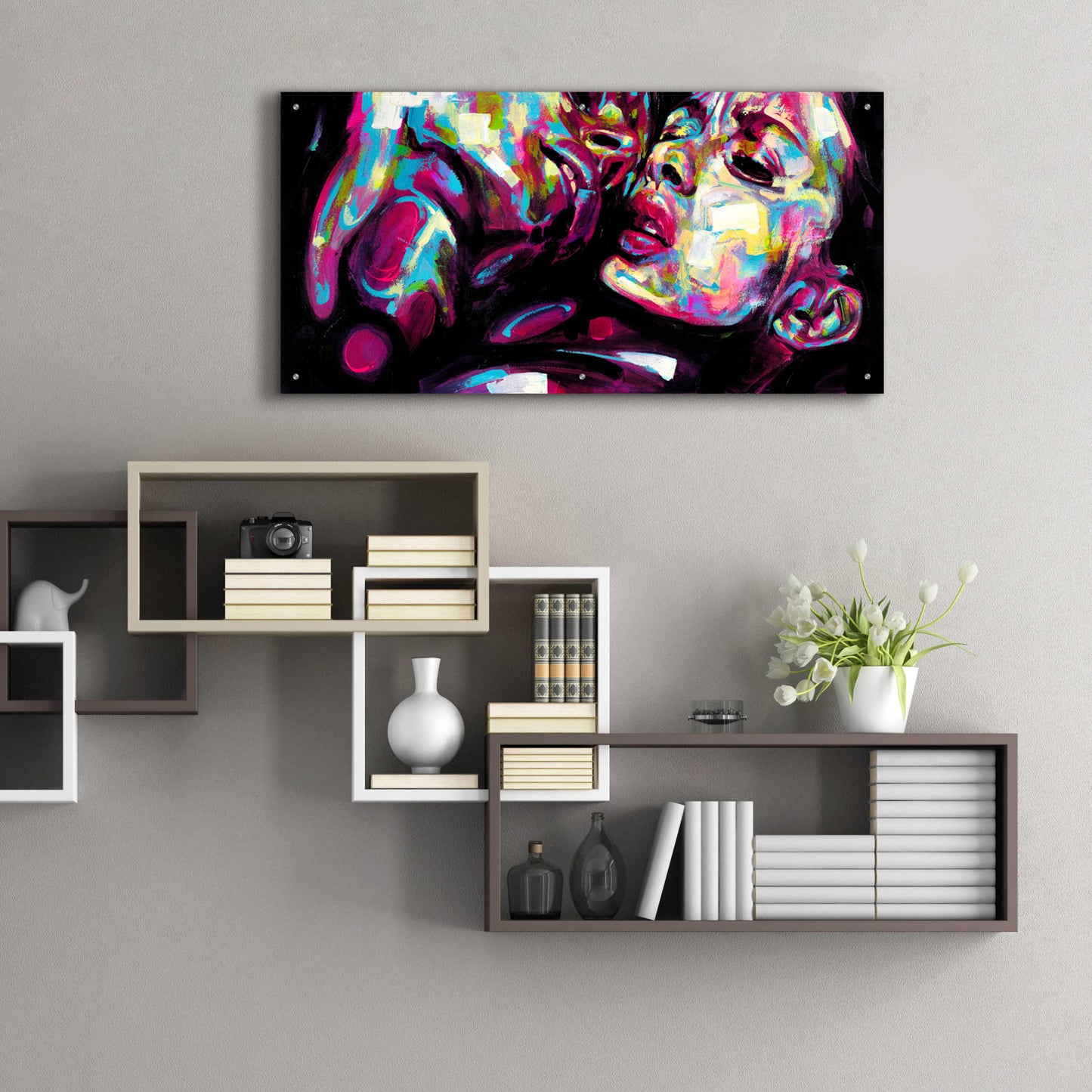 Epic Art 'Passion' by Grey, Acrylic Glass Wall Art,48x24