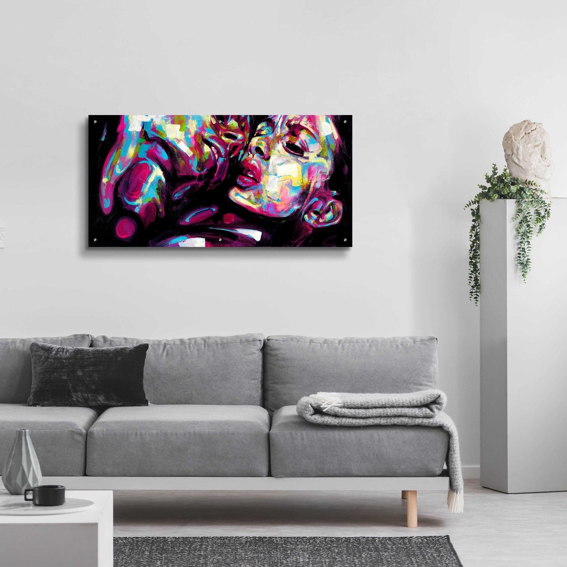 Epic Art 'Passion' by Grey, Acrylic Glass Wall Art,48x24