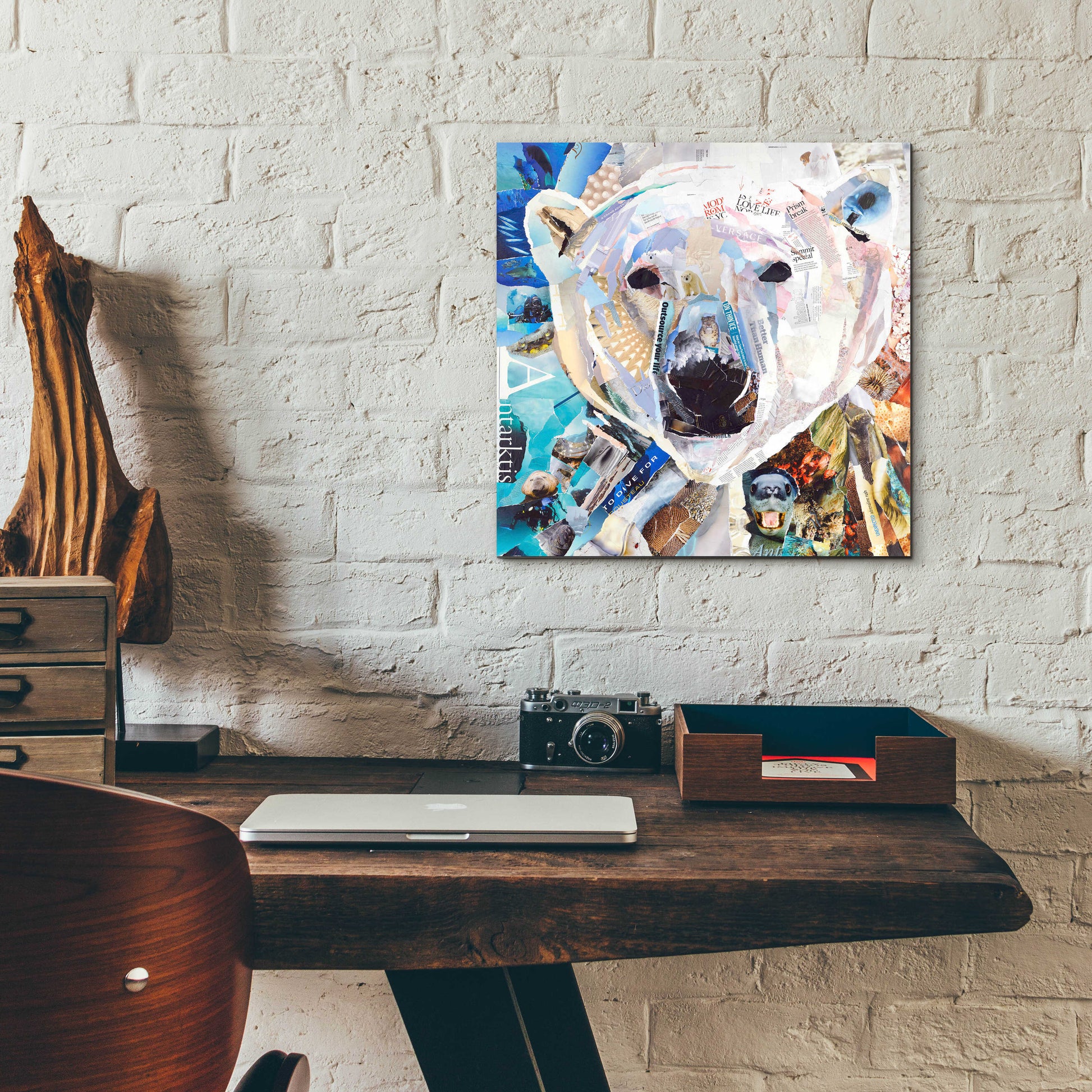 Epic Art 'Polar Bear' by Grey, Acrylic Glass Wall Art,12x12