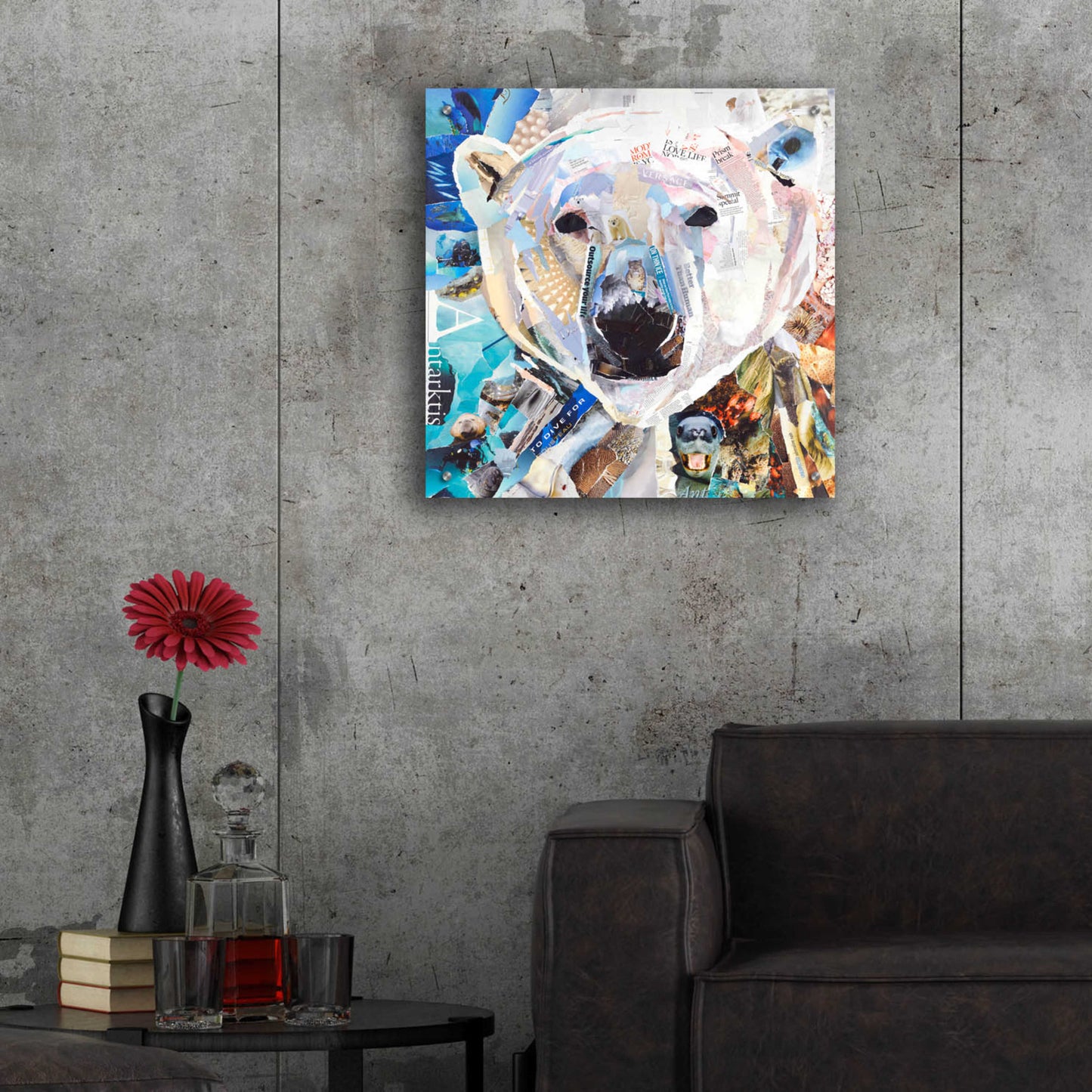 Epic Art 'Polar Bear' by Grey, Acrylic Glass Wall Art,24x24