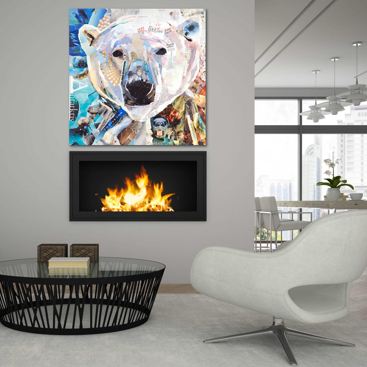 Epic Art 'Polar Bear' by Grey, Acrylic Glass Wall Art,36x36