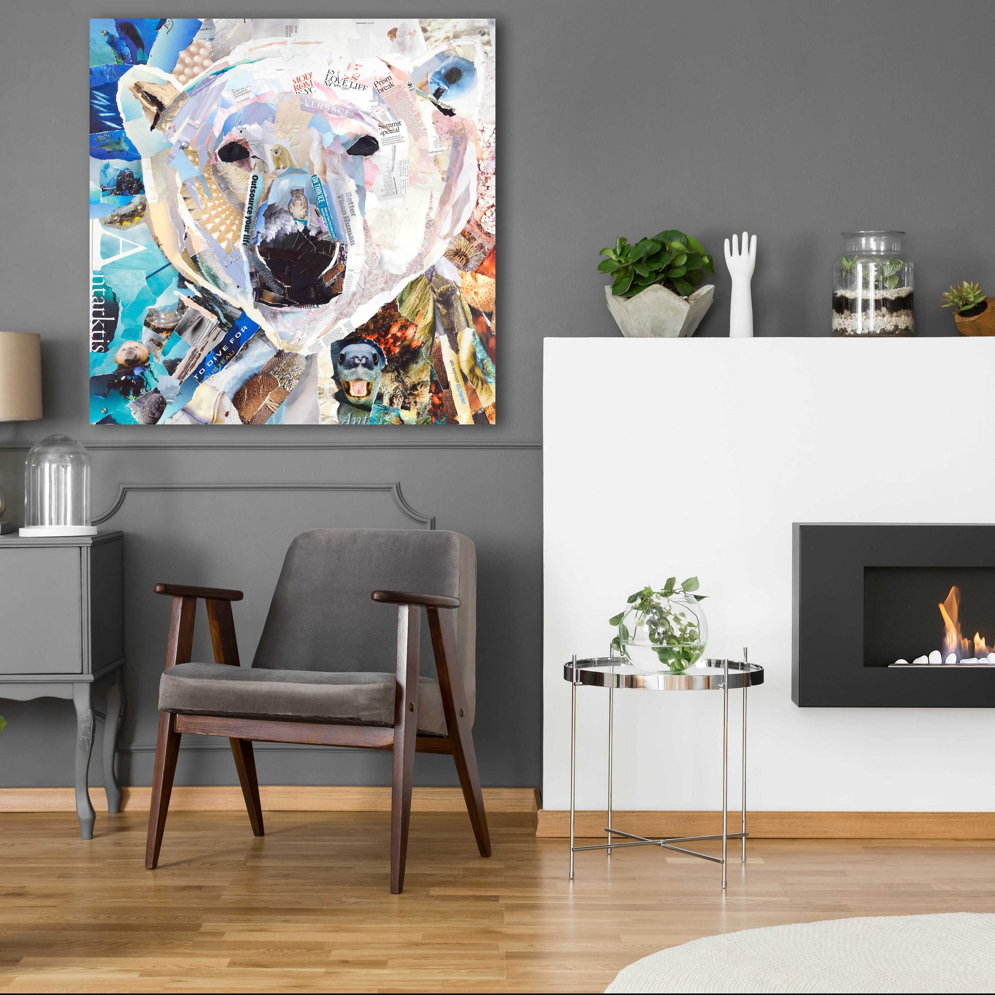 Epic Art 'Polar Bear' by Grey, Acrylic Glass Wall Art,36x36