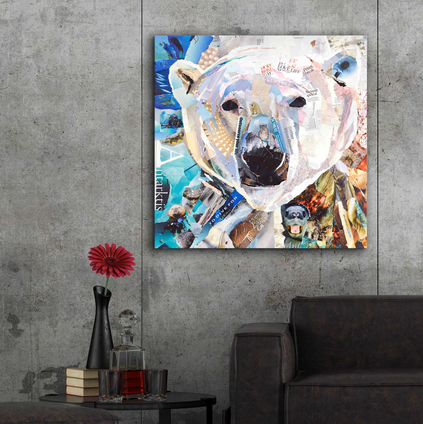 Epic Art 'Polar Bear' by Grey, Acrylic Glass Wall Art,36x36