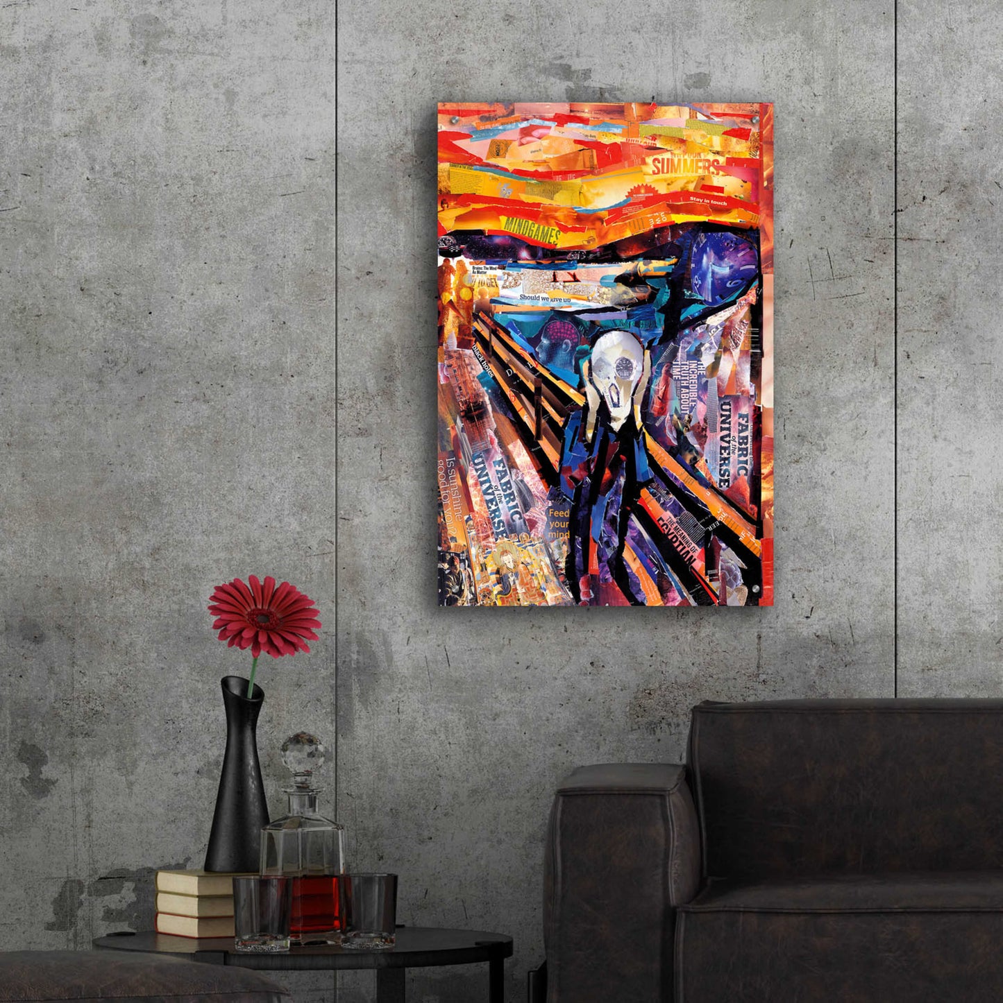 Epic Art 'The Scream' by Grey, Acrylic Glass Wall Art,24x36