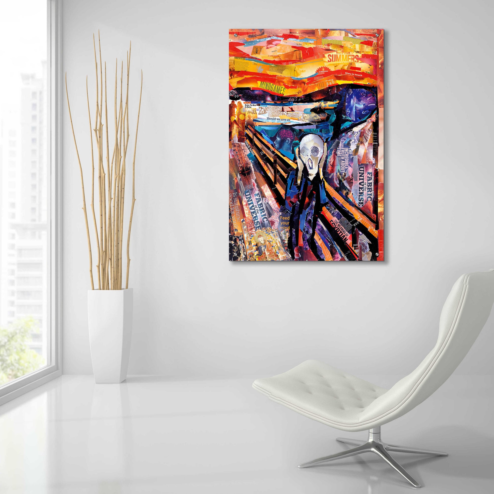 Epic Art 'The Scream' by Grey, Acrylic Glass Wall Art,24x36