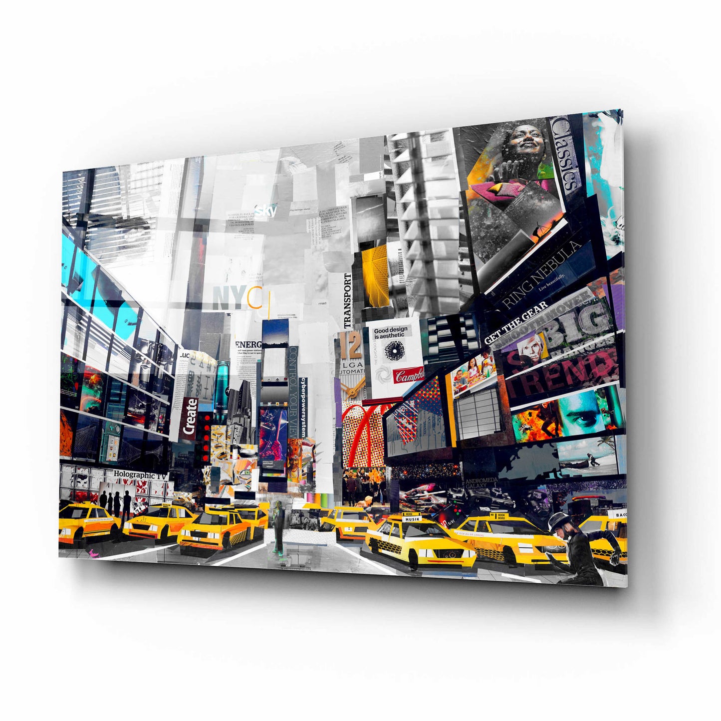 Epic Art 'Times Square' by Grey, Acrylic Glass Wall Art,16x12