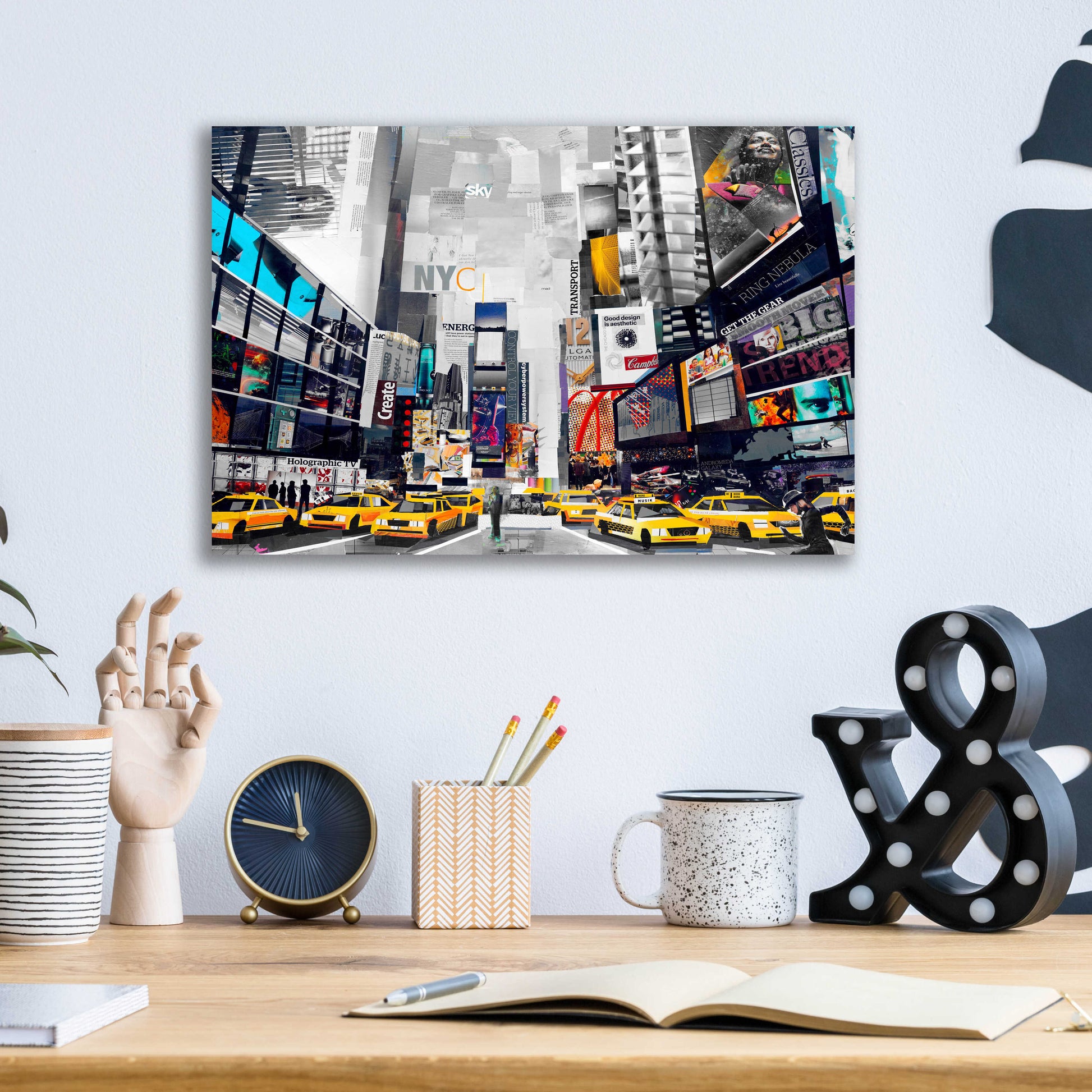 Epic Art 'Times Square' by Grey, Acrylic Glass Wall Art,16x12