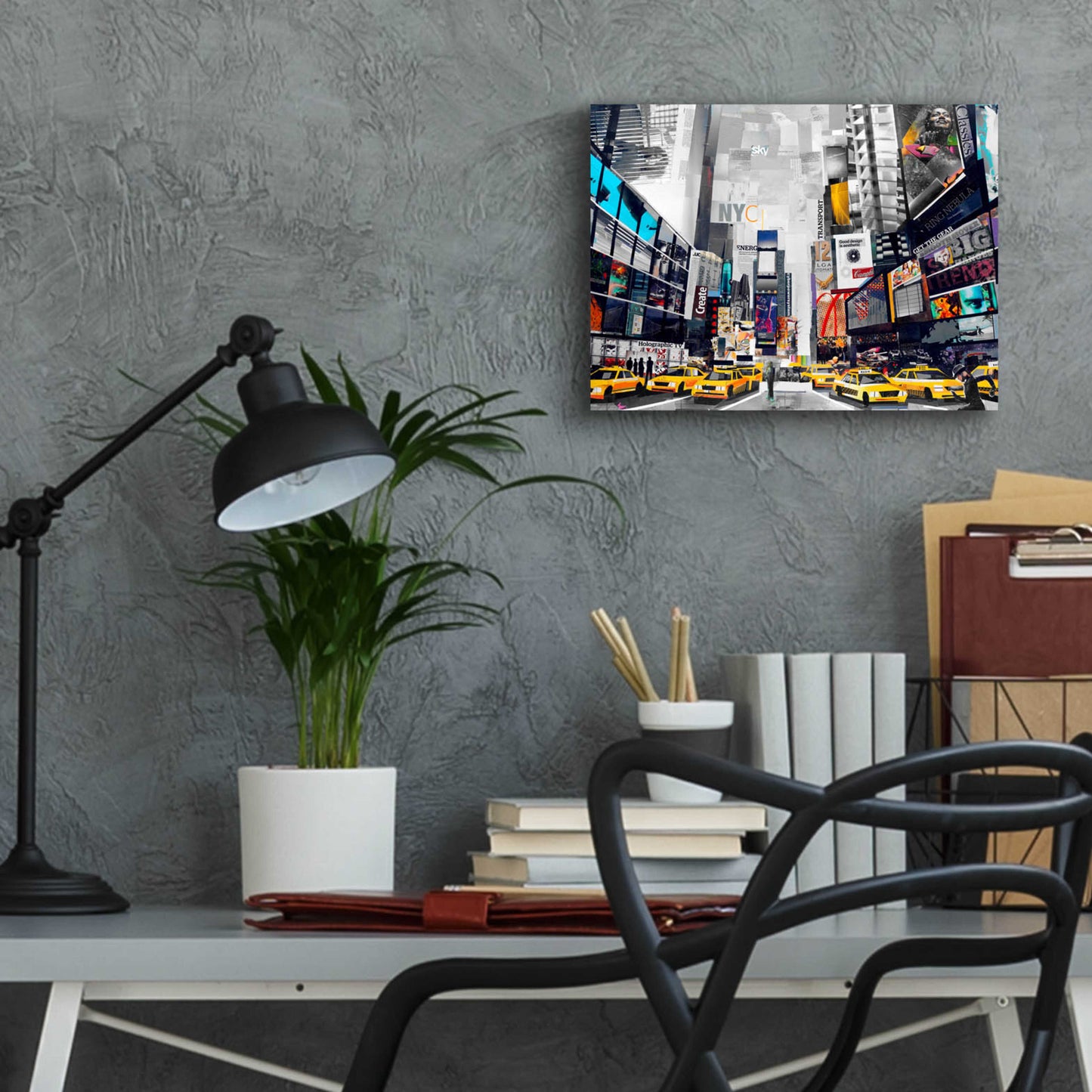 Epic Art 'Times Square' by Grey, Acrylic Glass Wall Art,16x12