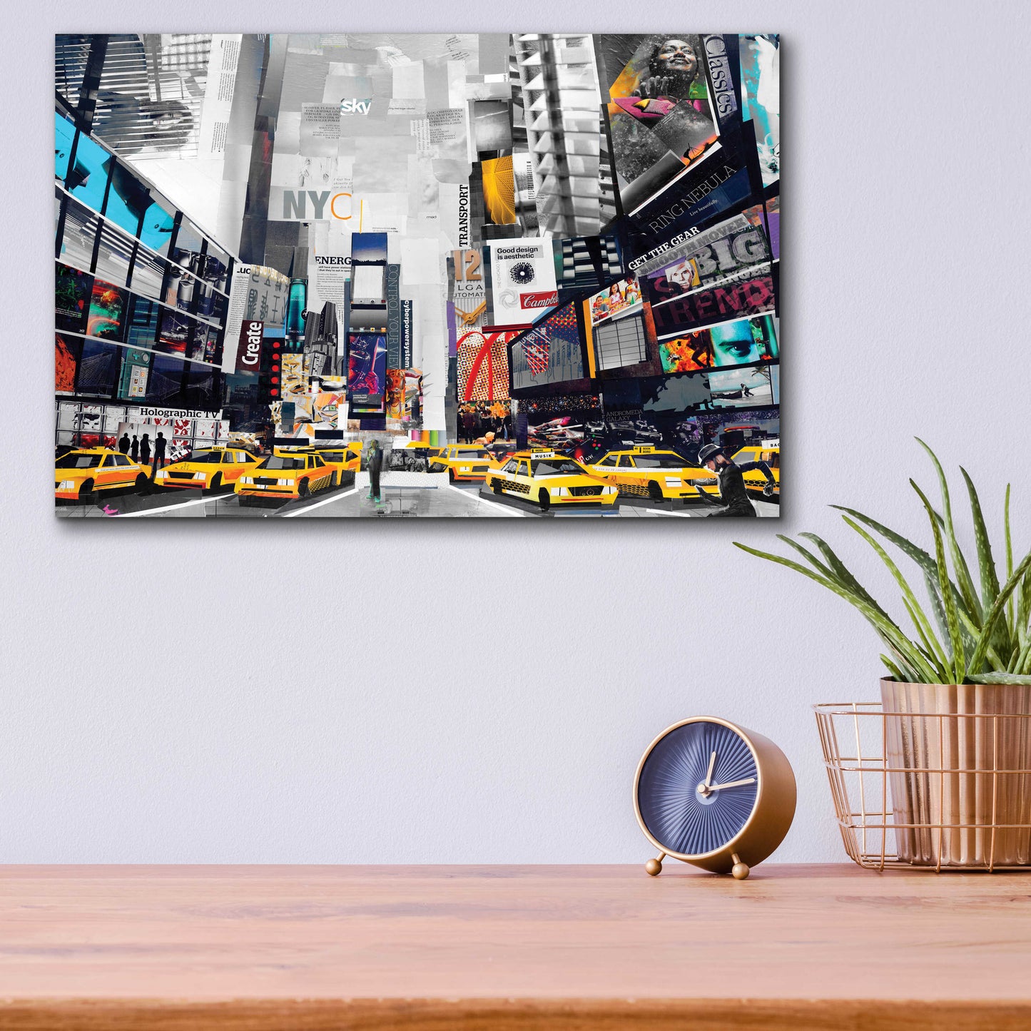 Epic Art 'Times Square' by Grey, Acrylic Glass Wall Art,16x12