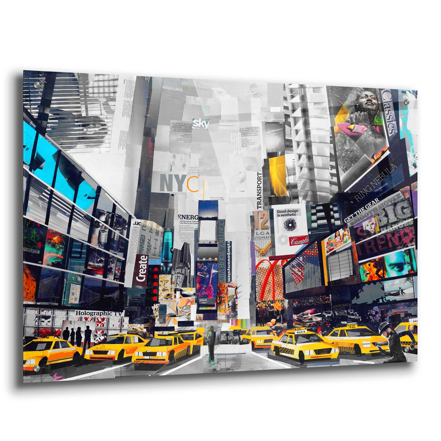 Epic Art 'Times Square' by Grey, Acrylic Glass Wall Art,36x24