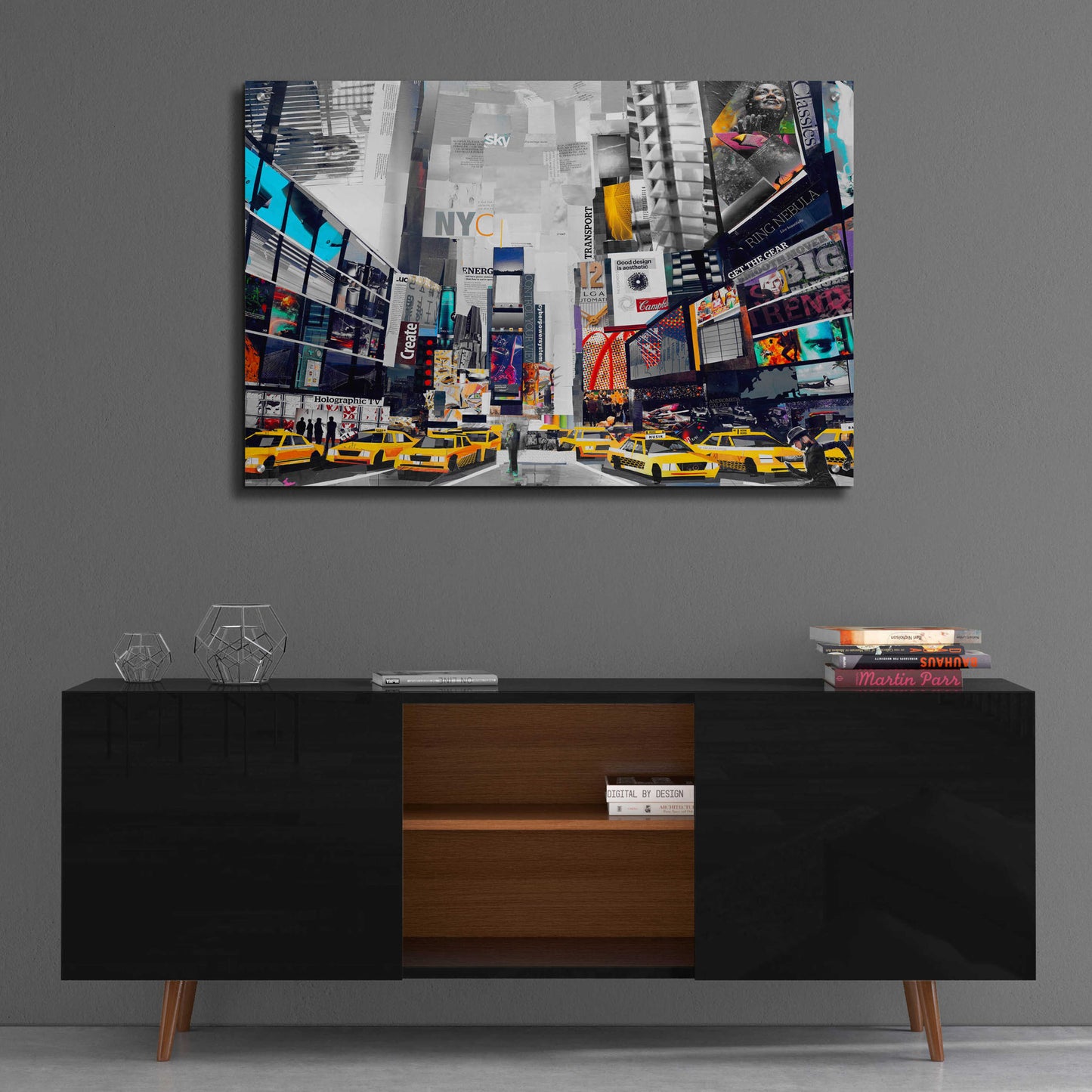 Epic Art 'Times Square' by Grey, Acrylic Glass Wall Art,36x24