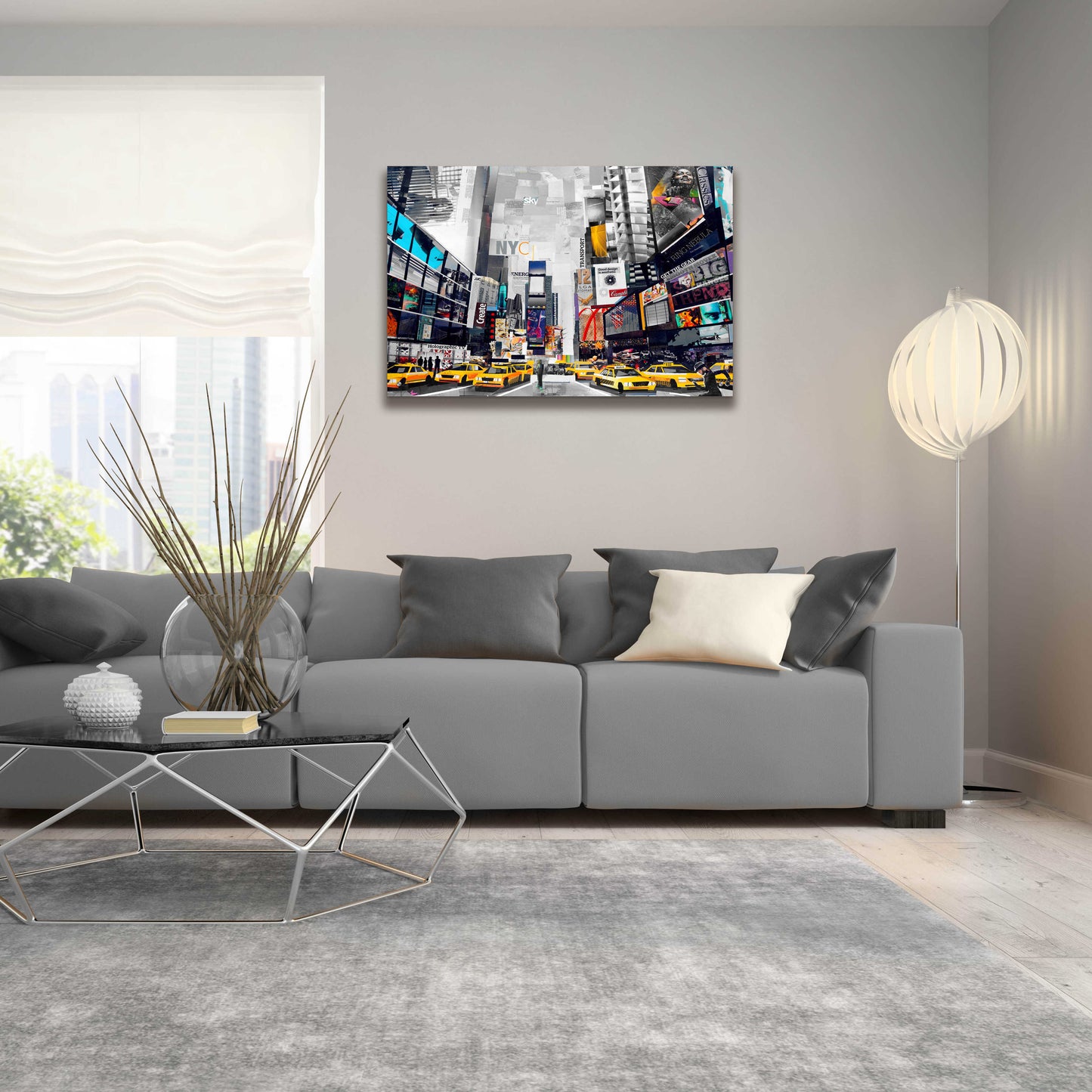 Epic Art 'Times Square' by Grey, Acrylic Glass Wall Art,36x24