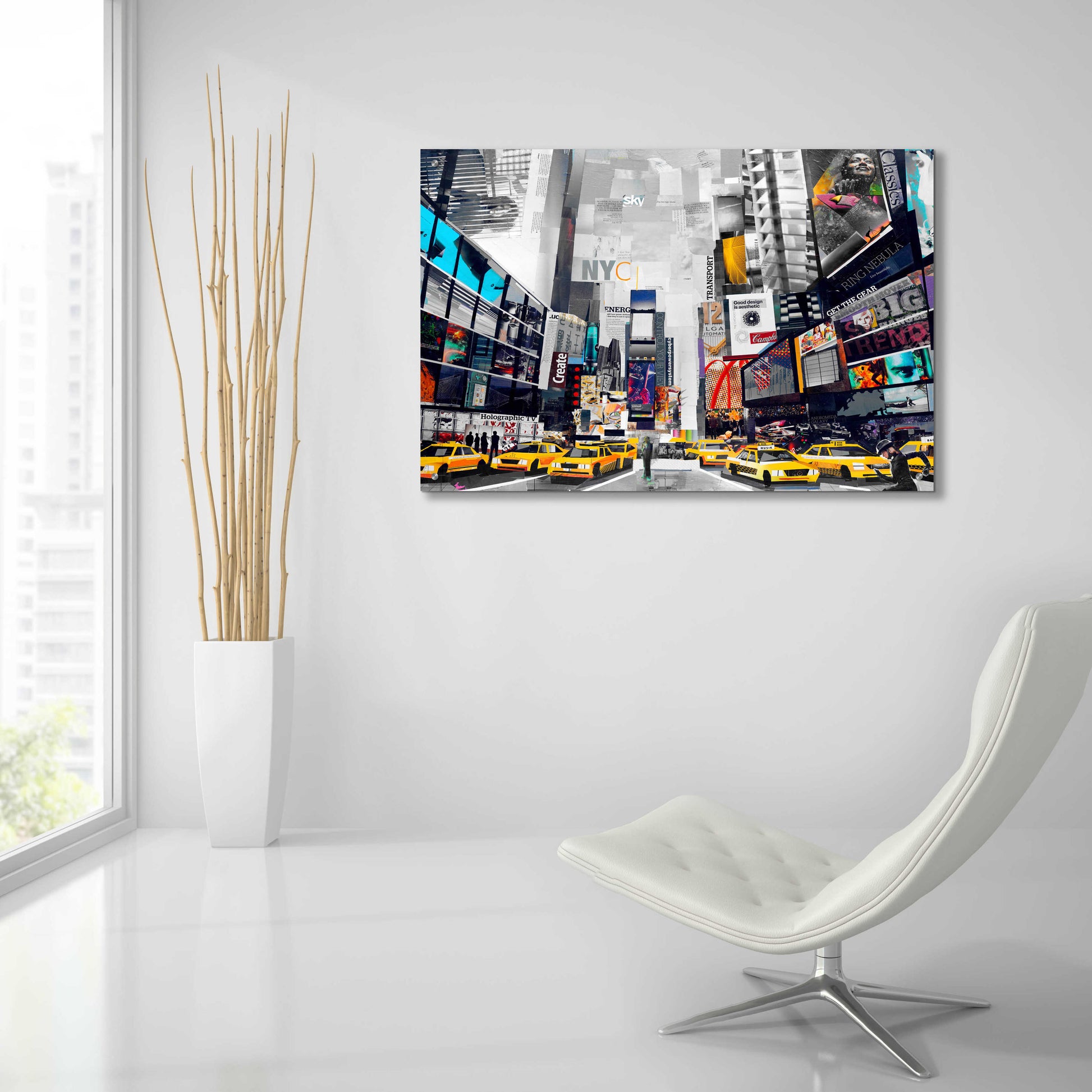 Epic Art 'Times Square' by Grey, Acrylic Glass Wall Art,36x24