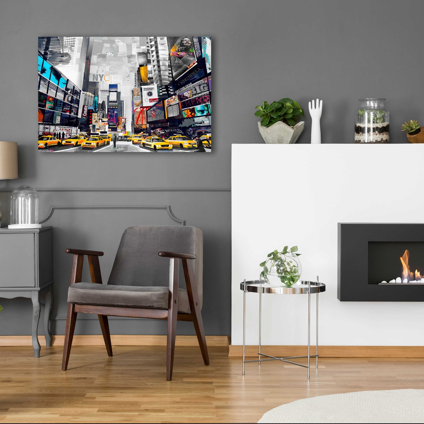 Epic Art 'Times Square' by Grey, Acrylic Glass Wall Art,36x24