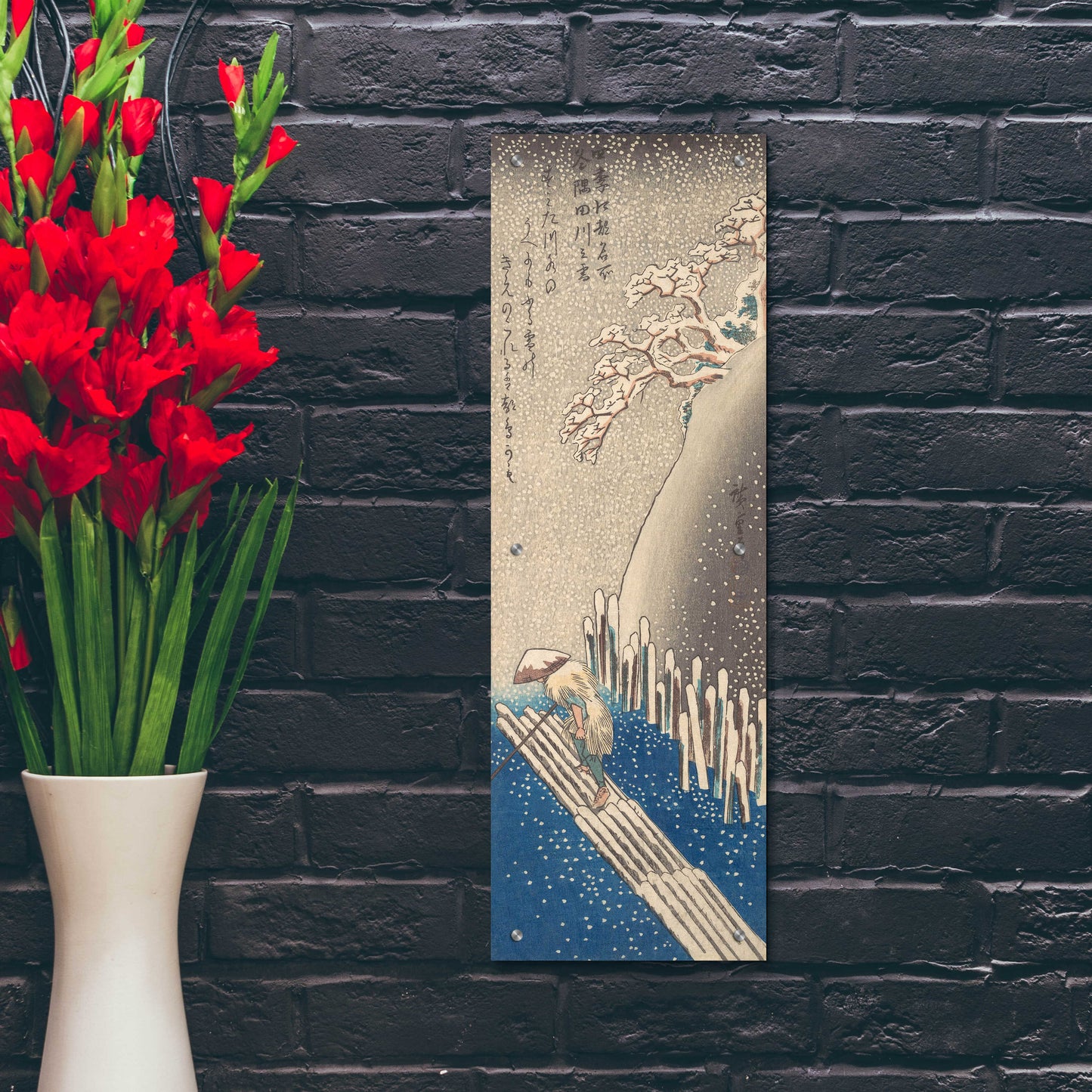 Epic Art 'Sumida River in the Snow' by Hiroshige, Acrylic Glass Wall Art,12x36