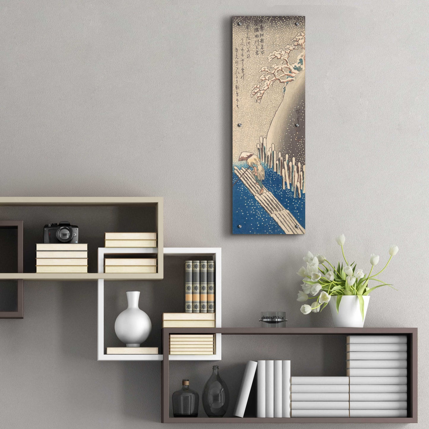 Epic Art 'Sumida River in the Snow' by Hiroshige, Acrylic Glass Wall Art,12x36