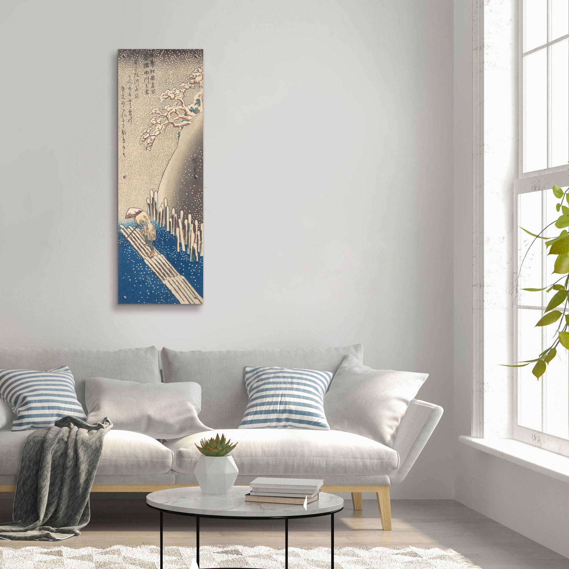 Epic Art 'Sumida River in the Snow' by Hiroshige, Acrylic Glass Wall Art,16x48