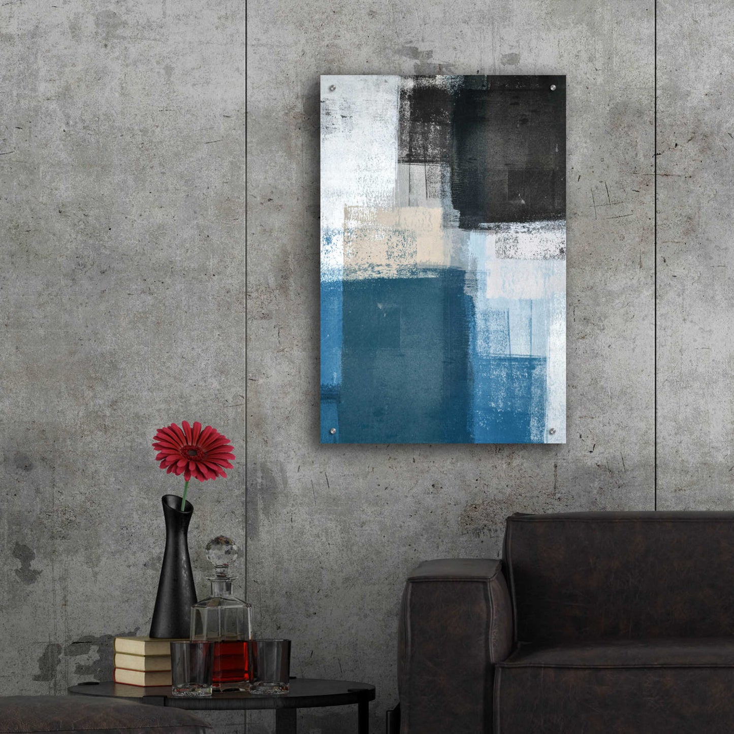 Epic Art 'Abstract Blue II' by Incado, Acrylic Glass Wall Art,24x36