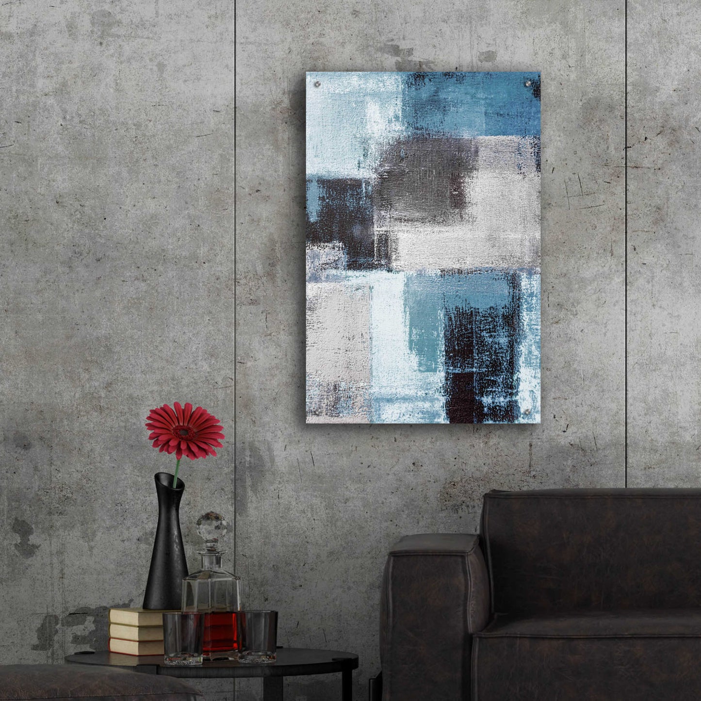 Epic Art 'Abstract Blue III' by Incado, Acrylic Glass Wall Art,24x36