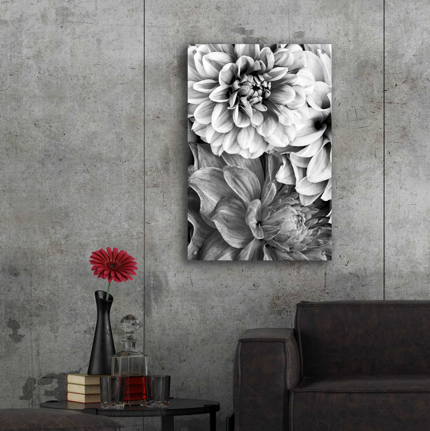 Epic Art 'B&W Flower 2' by Incado, Acrylic Glass Wall Art,24x36