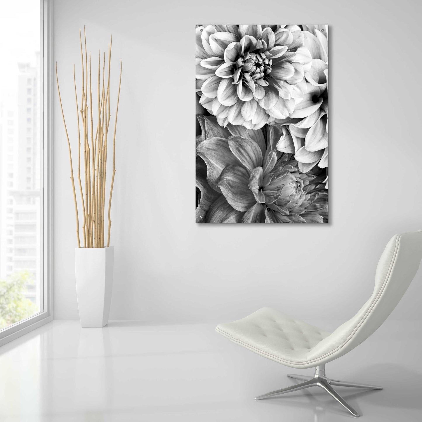 Epic Art 'B&W Flower 2' by Incado, Acrylic Glass Wall Art,24x36