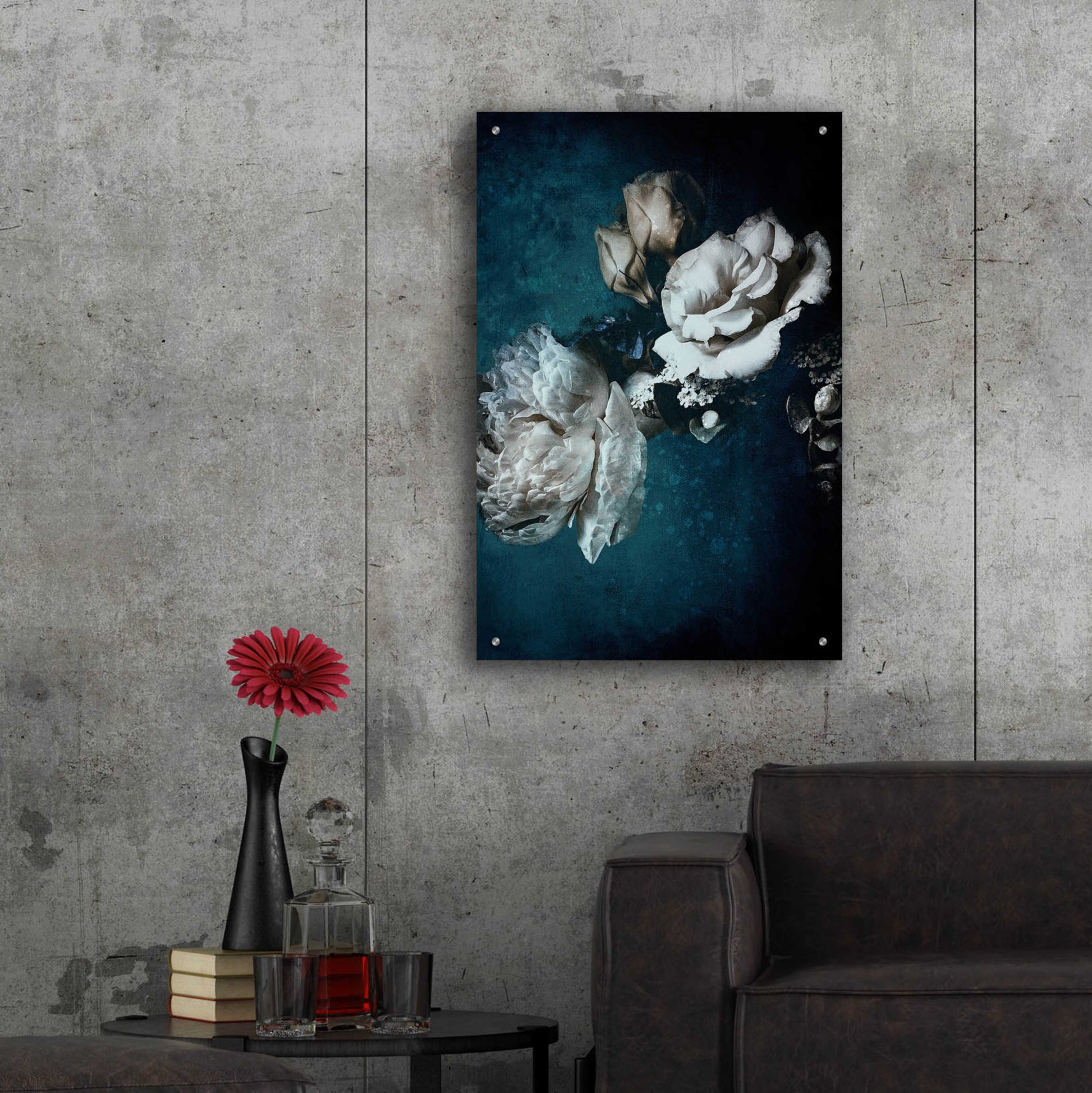 Epic Art 'Blue Flower 2' by Incado, Acrylic Glass Wall Art,24x36