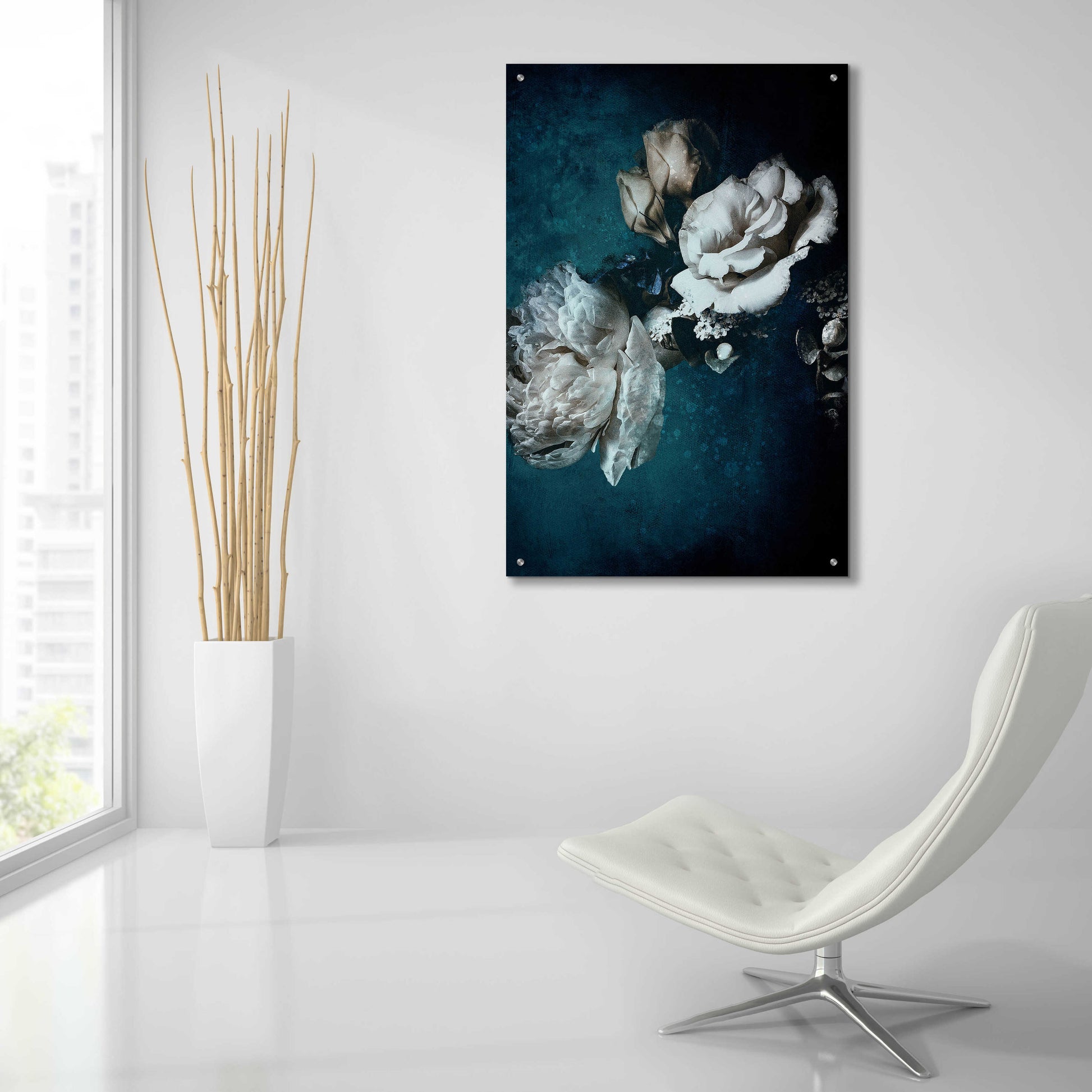 Epic Art 'Blue Flower 2' by Incado, Acrylic Glass Wall Art,24x36