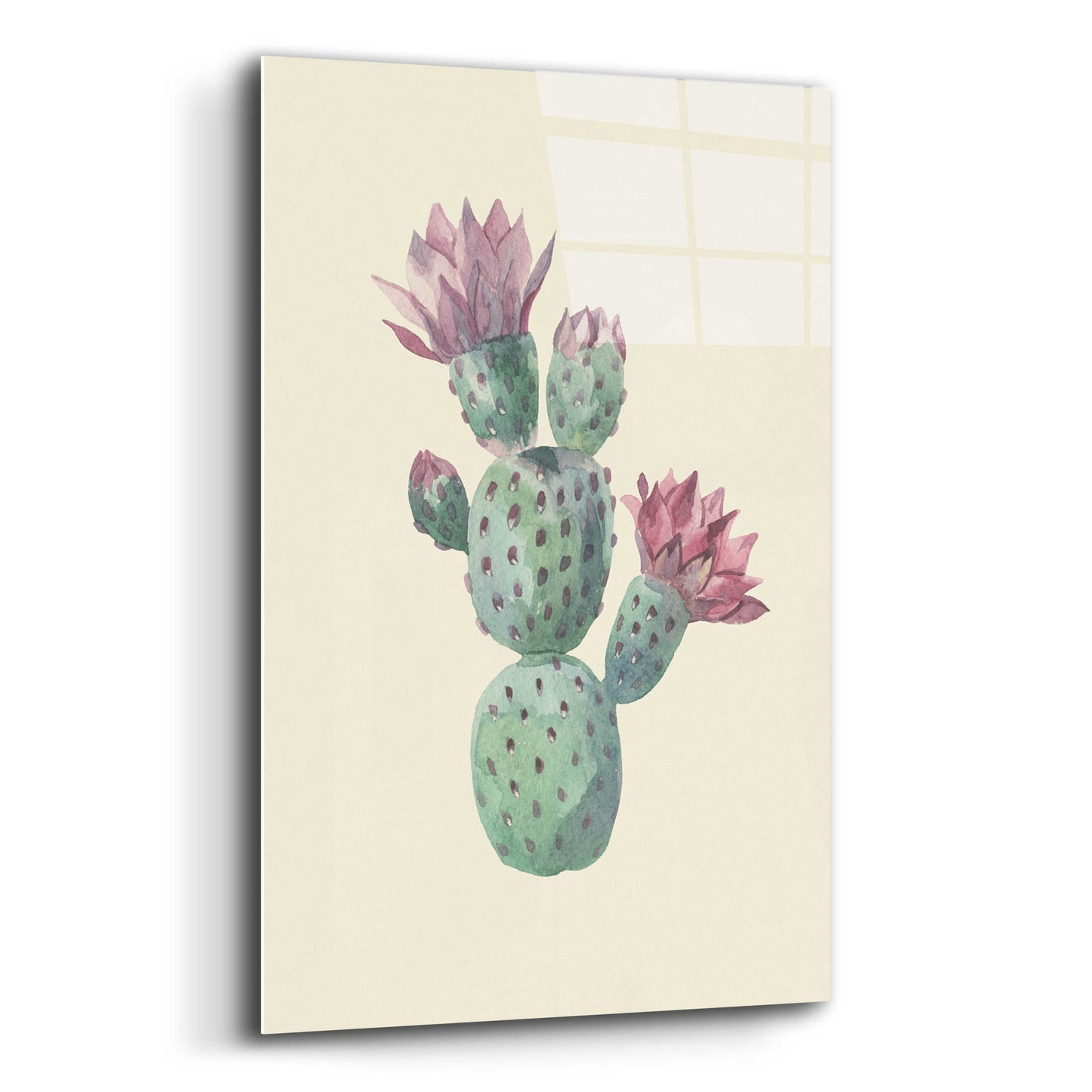 Epic Art 'Cactus on Yellow' by Incado, Acrylic Glass Wall Art,12x16