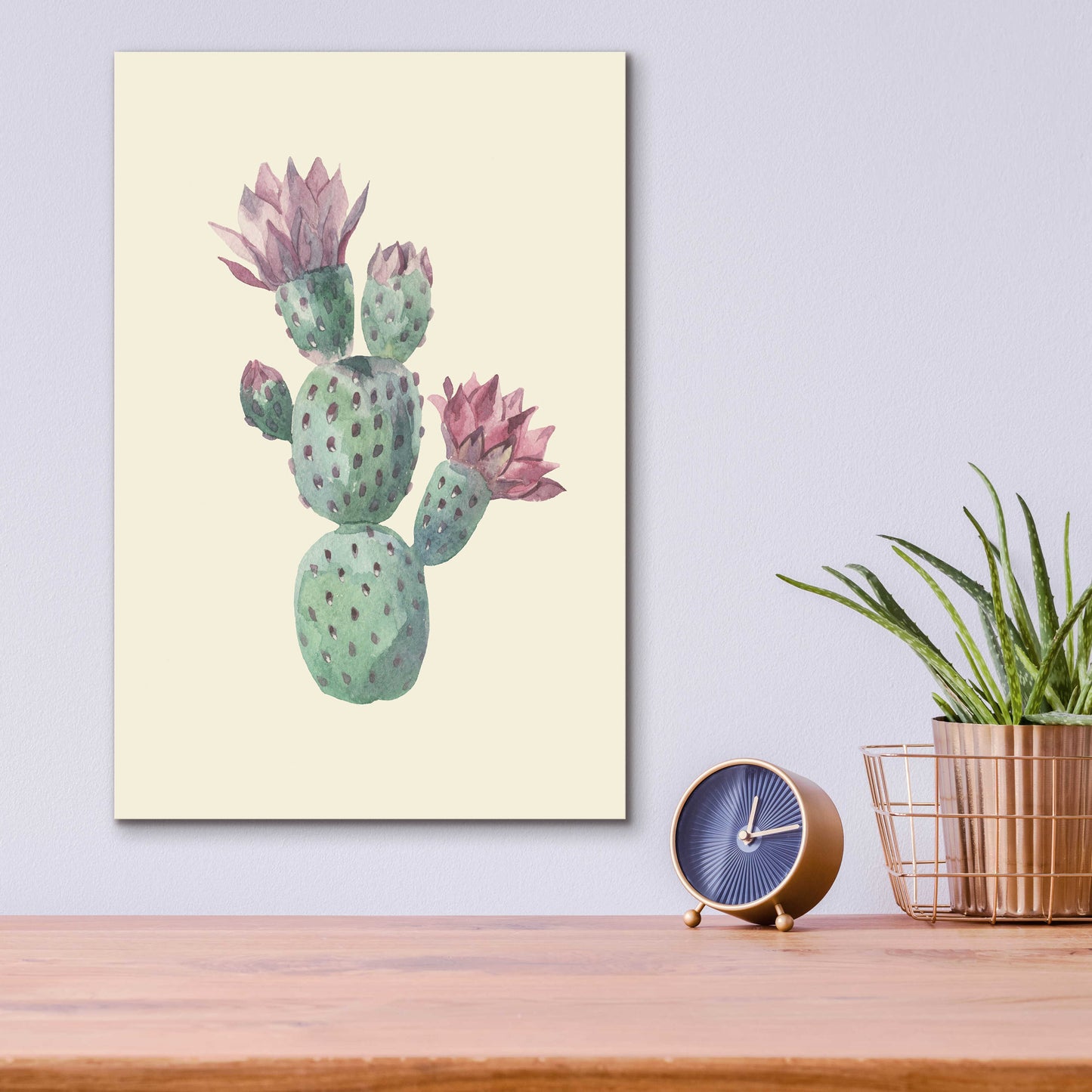 Epic Art 'Cactus on Yellow' by Incado, Acrylic Glass Wall Art,12x16