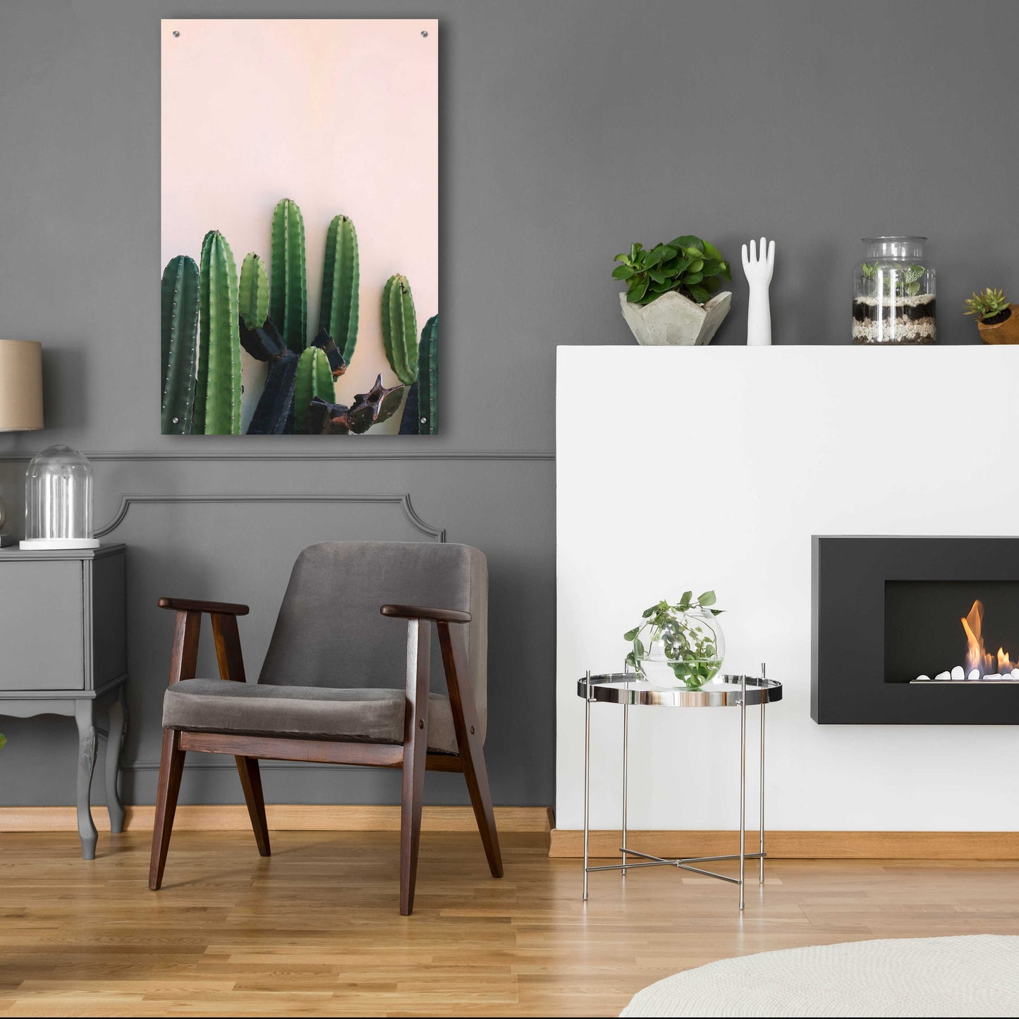 Epic Art 'Cactus on Pink' by Incado, Acrylic Glass Wall Art,24x36