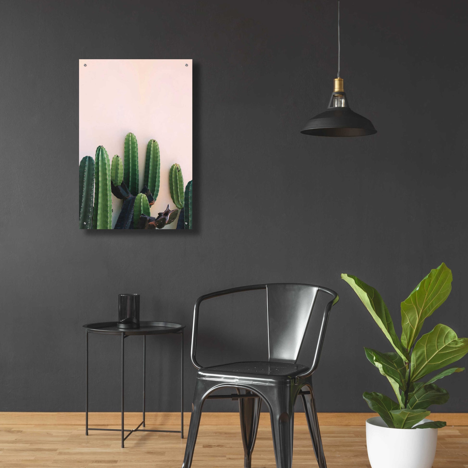 Epic Art 'Cactus on Pink' by Incado, Acrylic Glass Wall Art,24x36