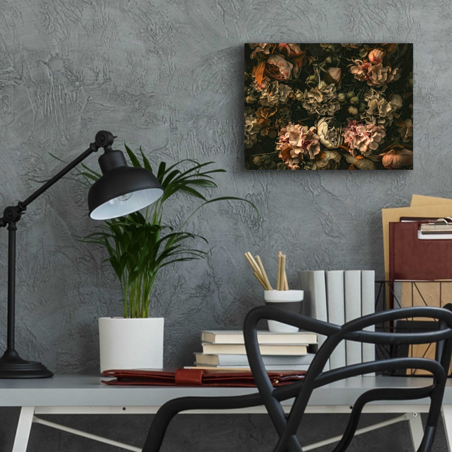 Epic Art 'Dark Floral Arrangement' by Incado, Acrylic Glass Wall Art,16x12