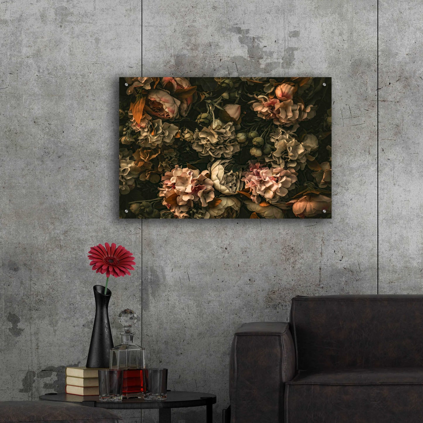 Epic Art 'Dark Floral Arrangement' by Incado, Acrylic Glass Wall Art,36x24