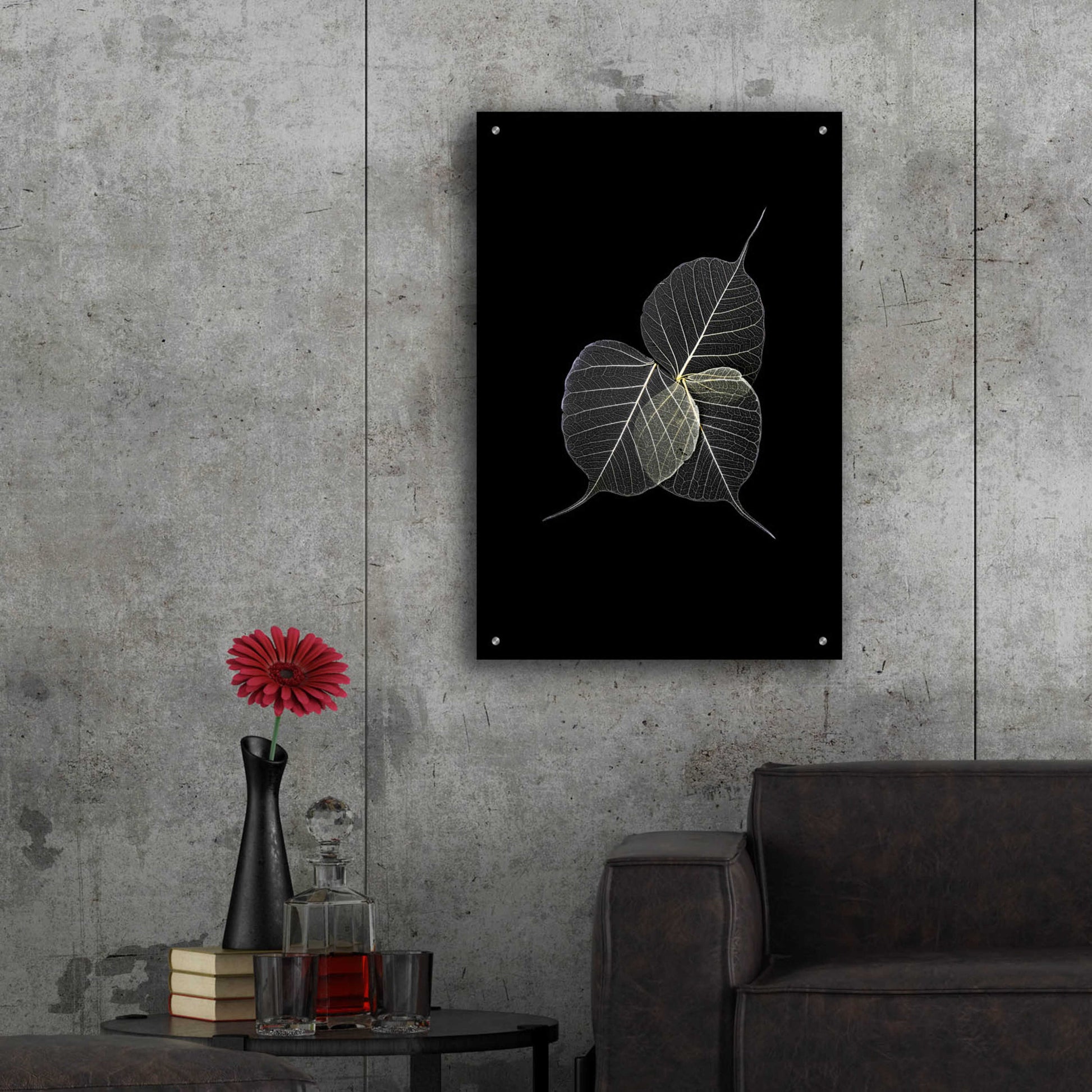 Epic Art 'Dark Leaves' by Incado, Acrylic Glass Wall Art,24x36