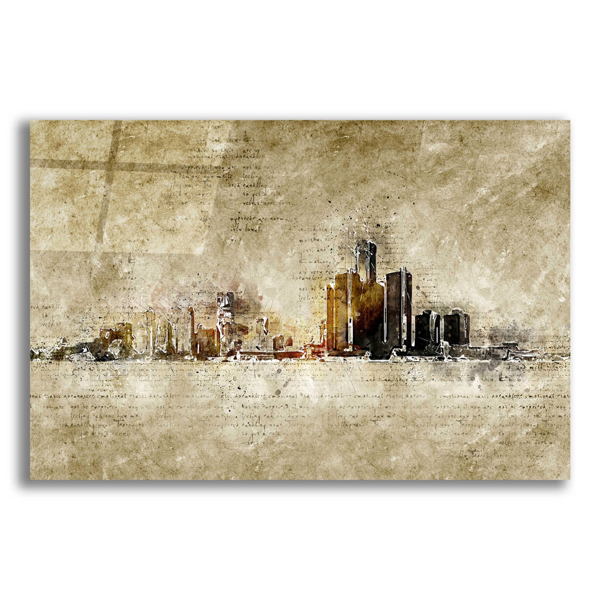 Epic Art 'Detroit' by Incado, Acrylic Glass Wall Art,24x16