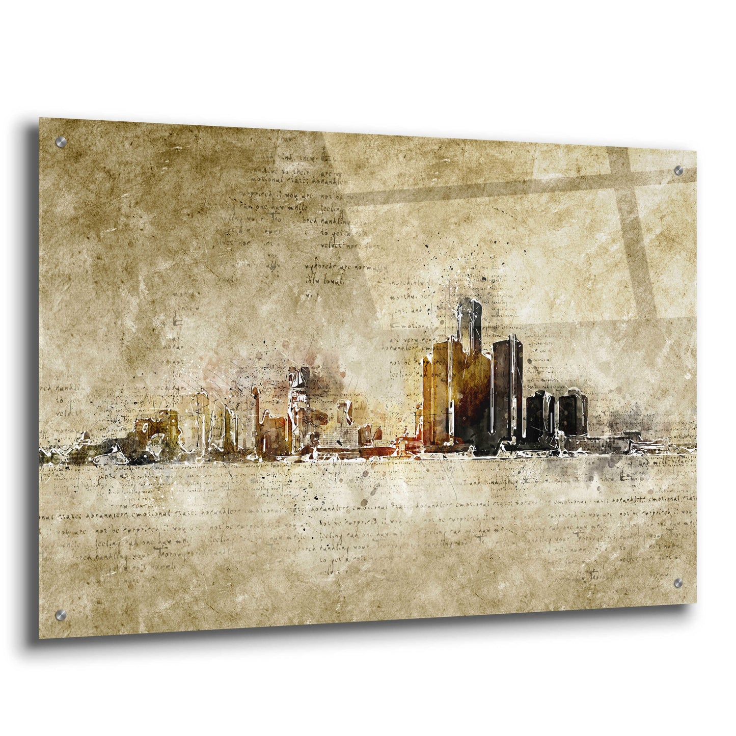 Epic Art 'Detroit' by Incado, Acrylic Glass Wall Art,36x24