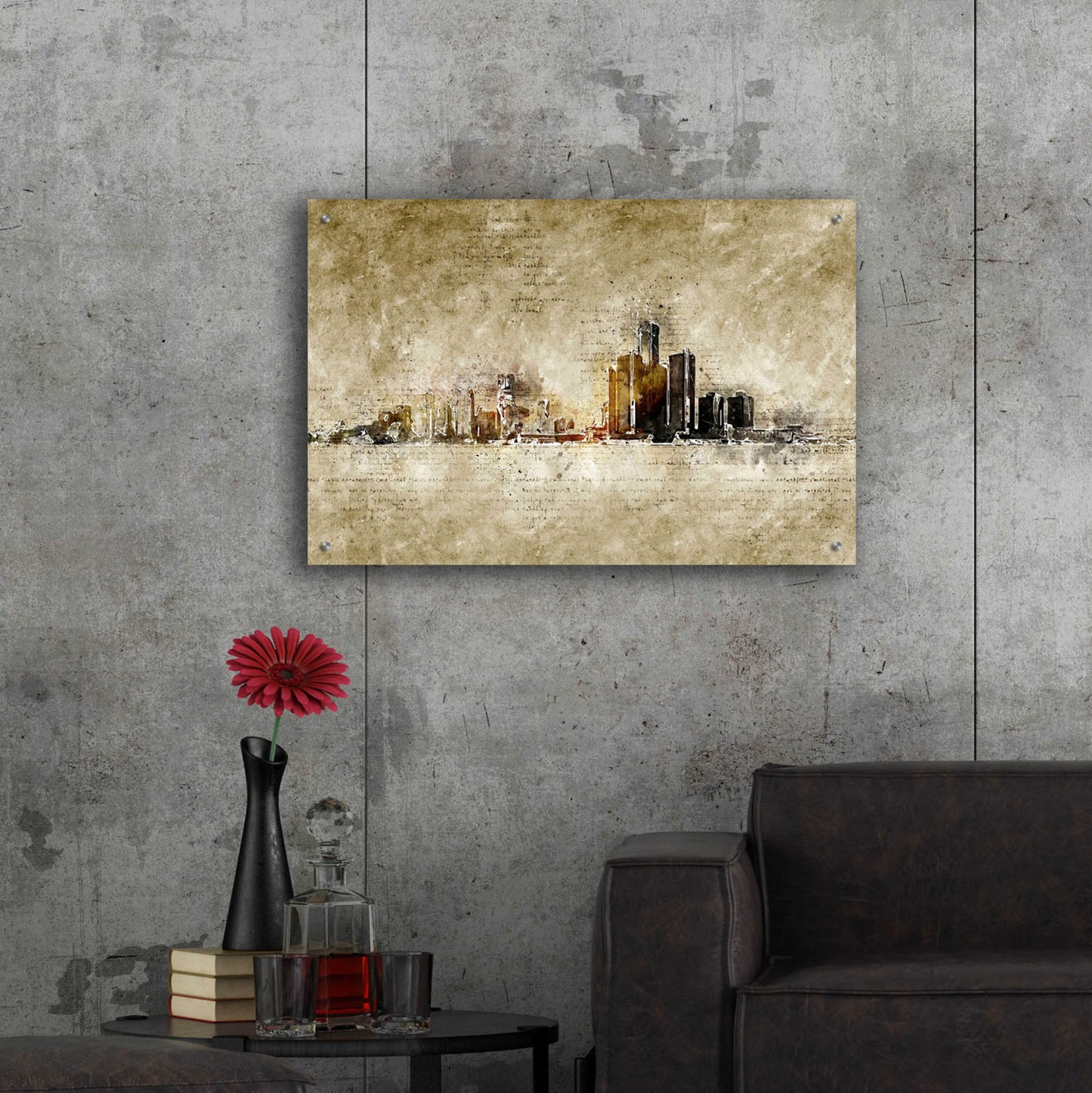 Epic Art 'Detroit' by Incado, Acrylic Glass Wall Art,36x24