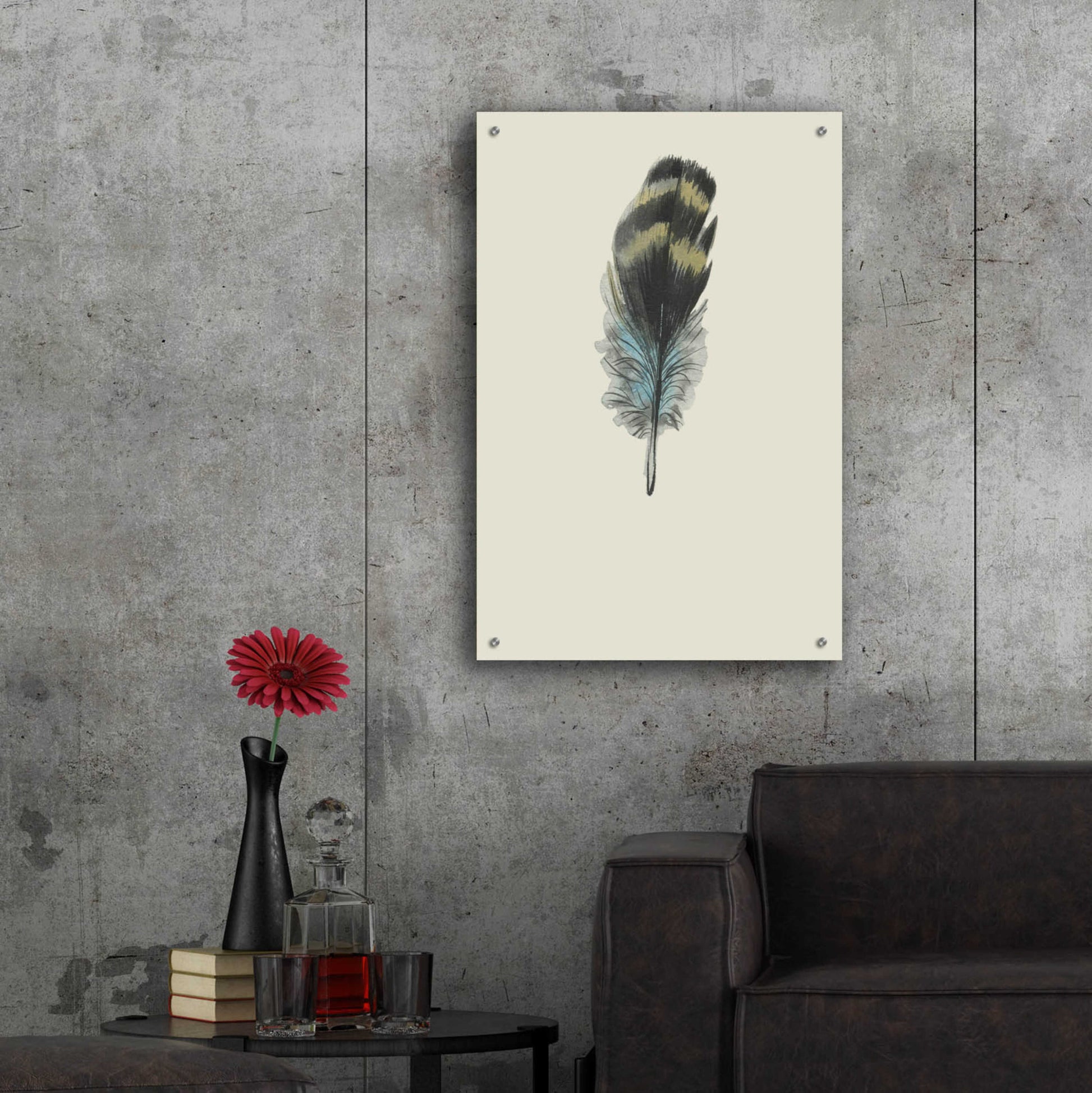 Epic Art 'Feather 3' by Incado, Acrylic Glass Wall Art,24x36