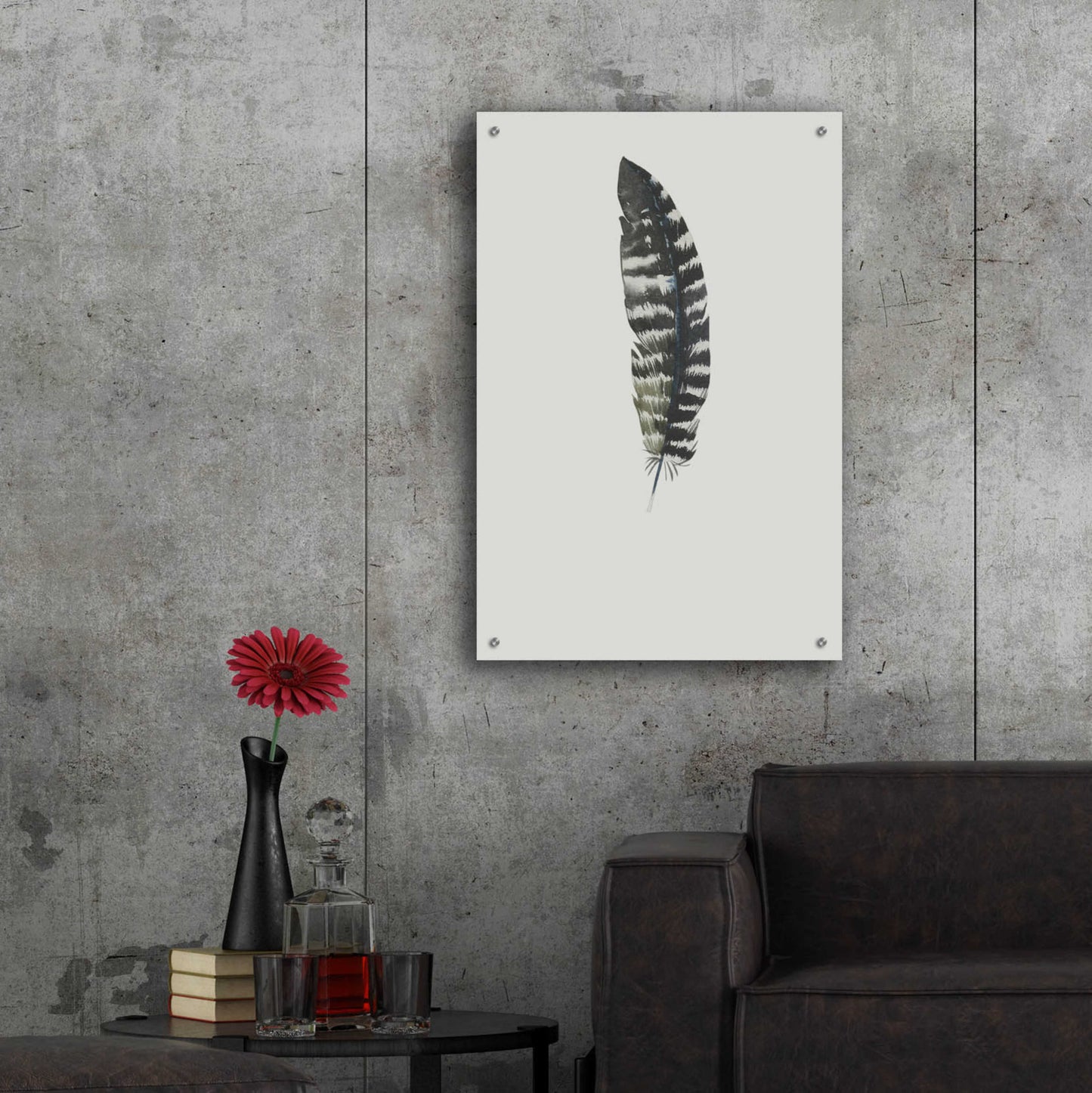 Epic Art 'Feather 5' by Incado, Acrylic Glass Wall Art,24x36