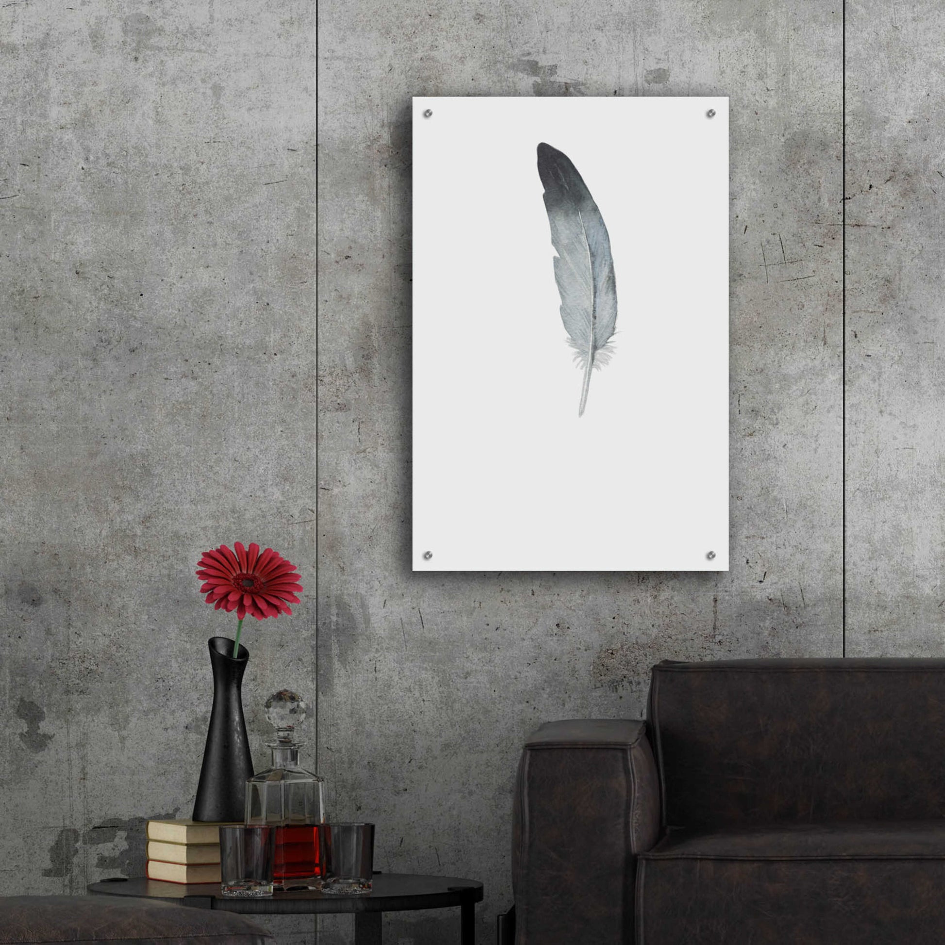 Epic Art 'Feather 9' by Incado, Acrylic Glass Wall Art,24x36