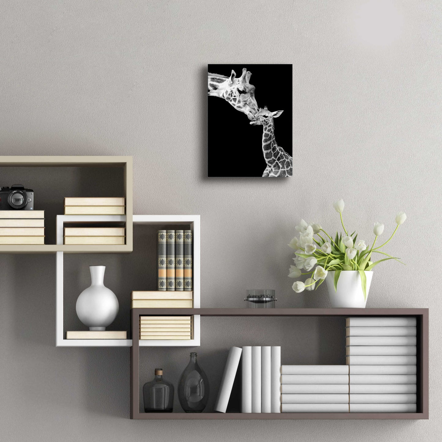 Epic Art 'First Love - Giraffe' by Incado, Acrylic Glass Wall Art,12x16