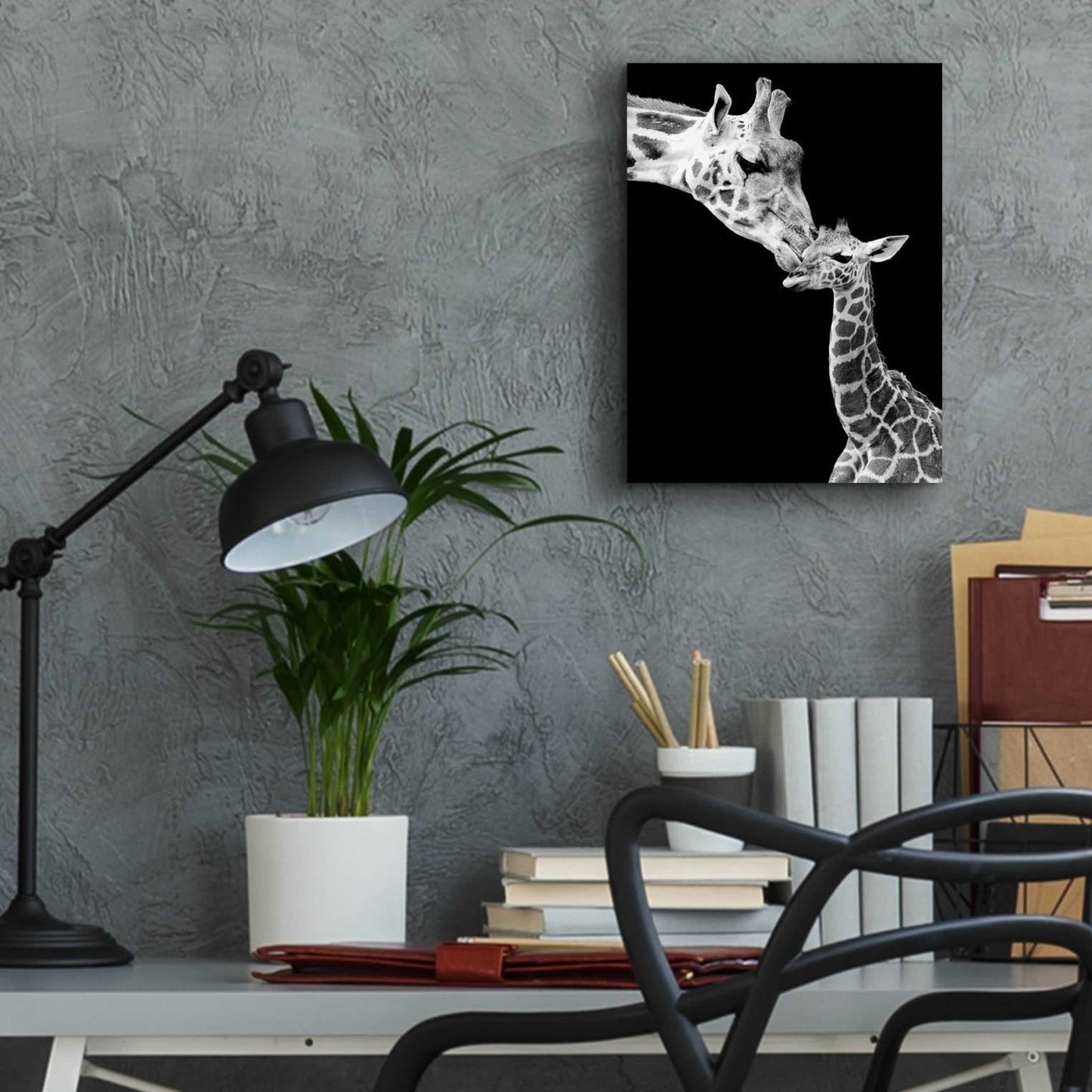 Epic Art 'First Love - Giraffe' by Incado, Acrylic Glass Wall Art,12x16