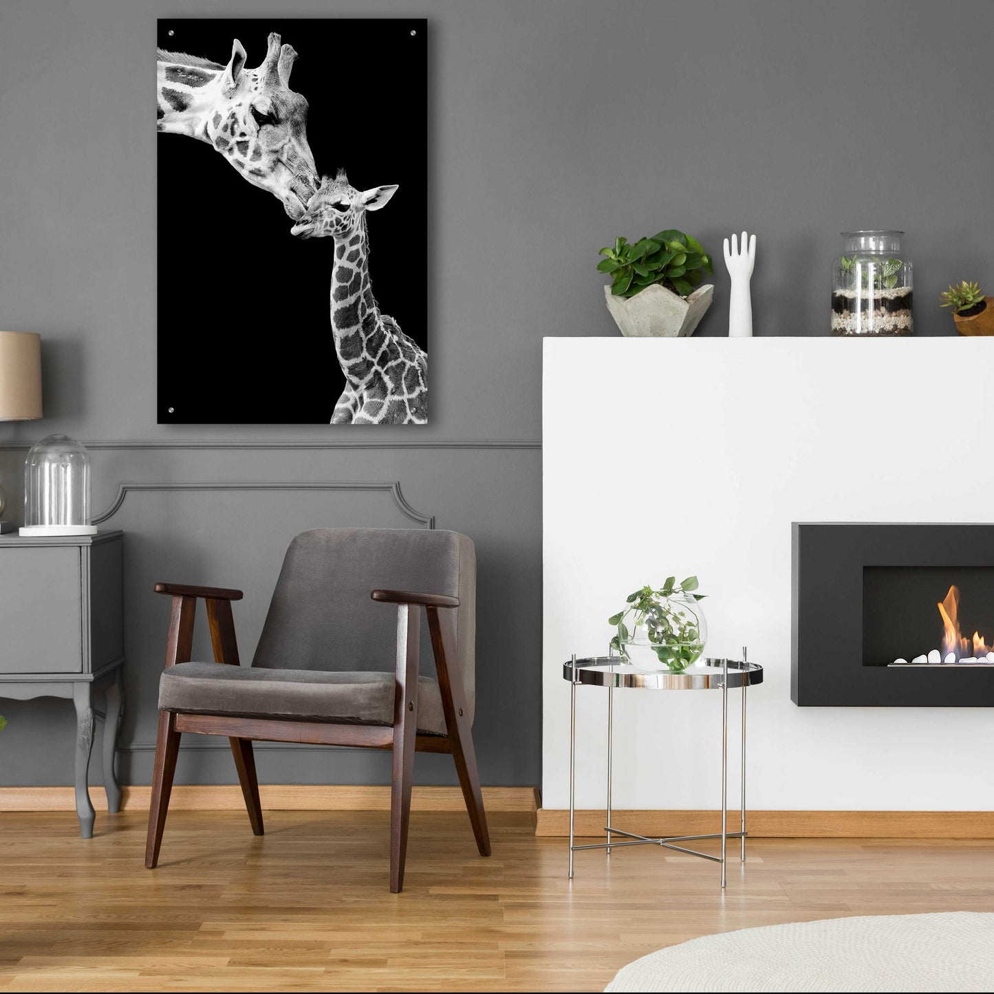 Epic Art 'First Love - Giraffe' by Incado, Acrylic Glass Wall Art,24x36