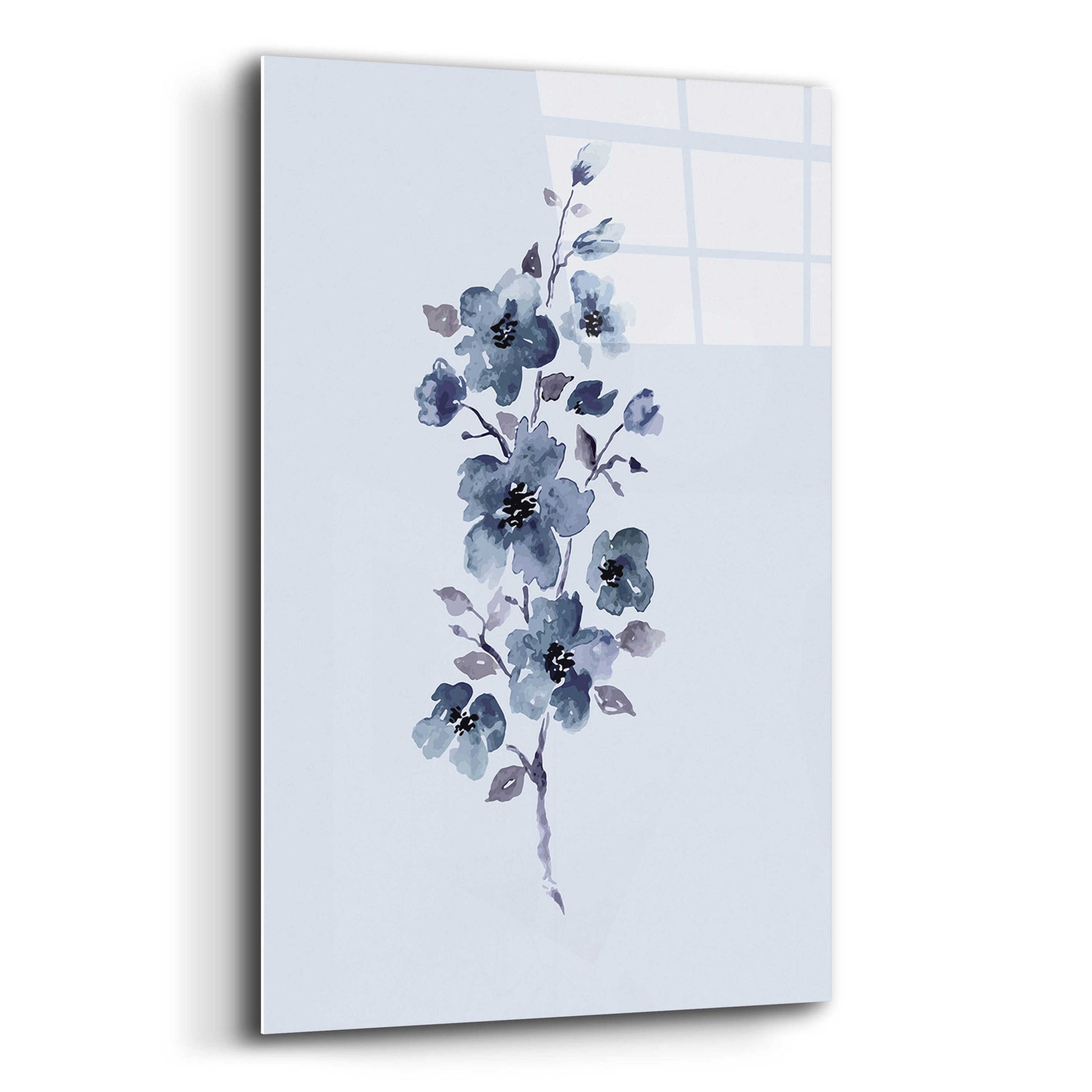 Epic Art 'Floral Blue' by Incado, Acrylic Glass Wall Art,12x16