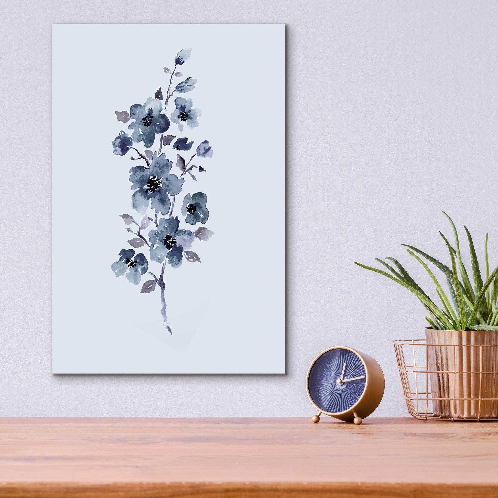 Epic Art 'Floral Blue' by Incado, Acrylic Glass Wall Art,12x16