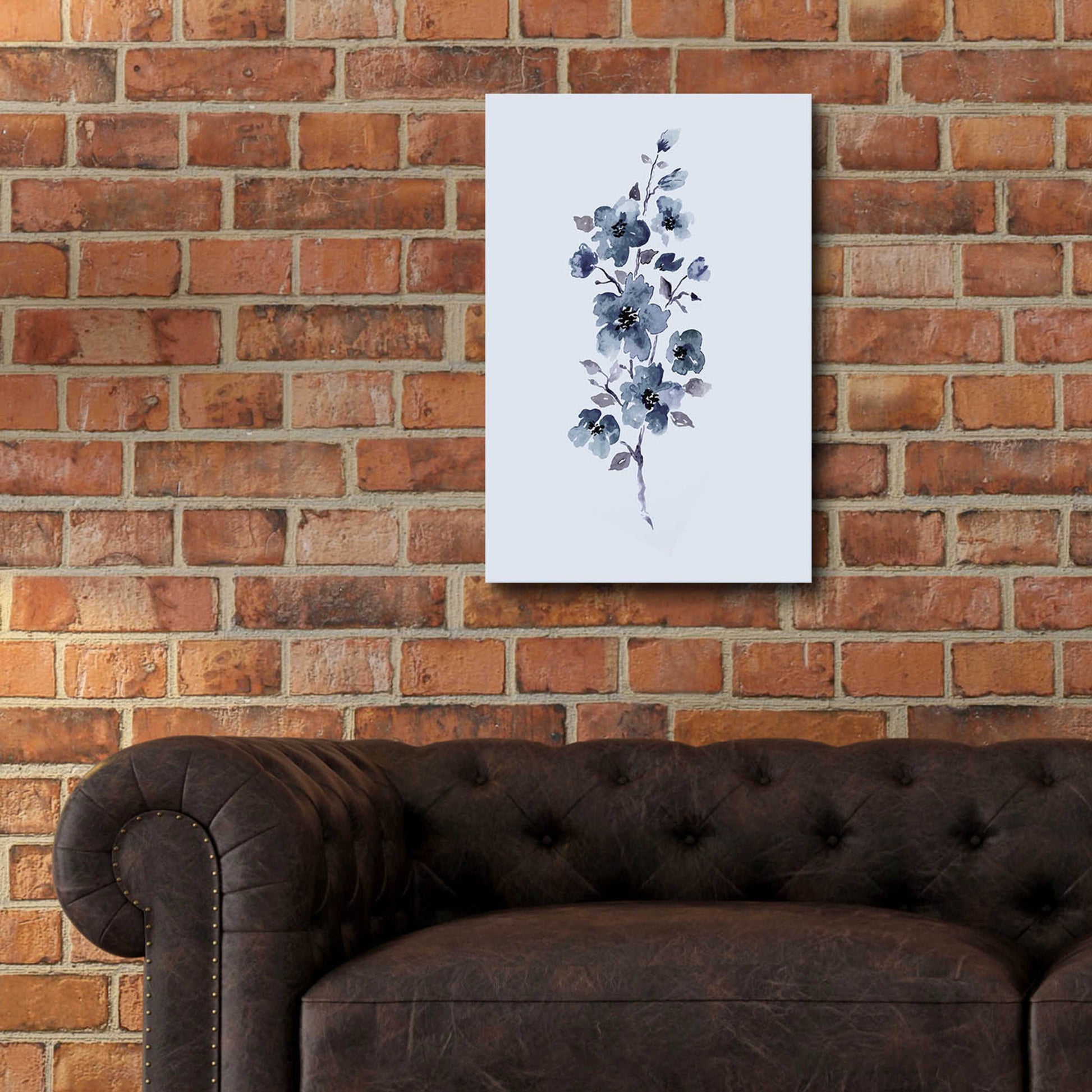 Epic Art 'Floral Blue' by Incado, Acrylic Glass Wall Art,16x24